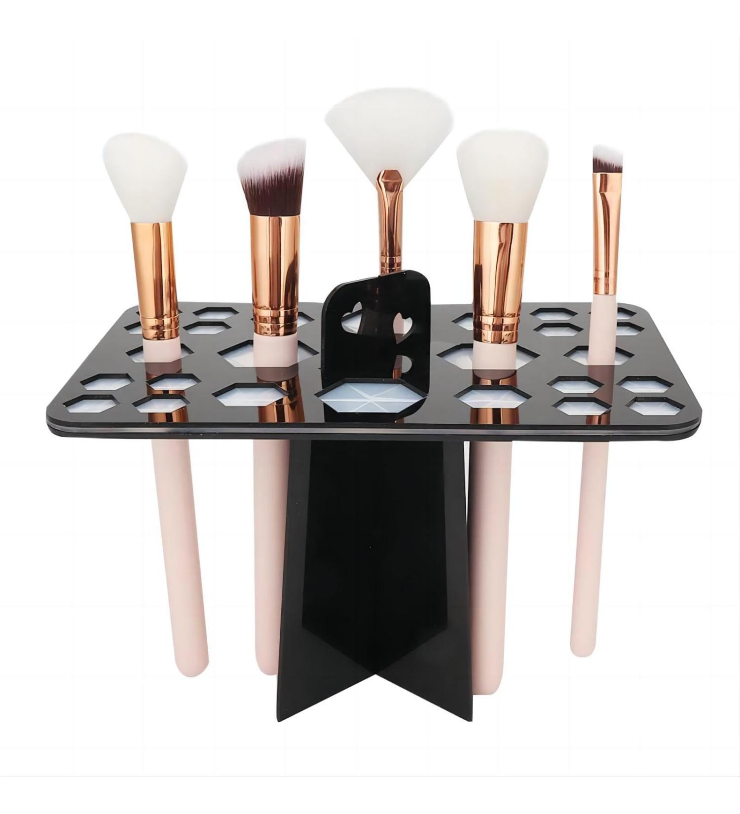 VIFER 26 Holes Makeup Brush Holder Foldable Black Cosmetic Organizer for International Shipping - Buy Online on GoSupps.com
