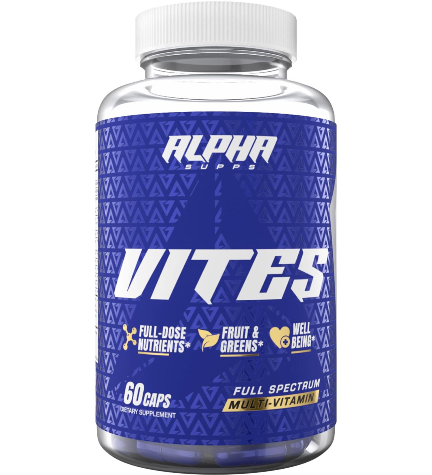 Alpha Supps Vites Men's Multivitamin Complete Daily Supplement with Fruits Veggies Energy Immune & Prostate Support - Daily Whole Food Vitamins with Antioxidants and Digestive Enzymes - Buy Online on GoSupps.com