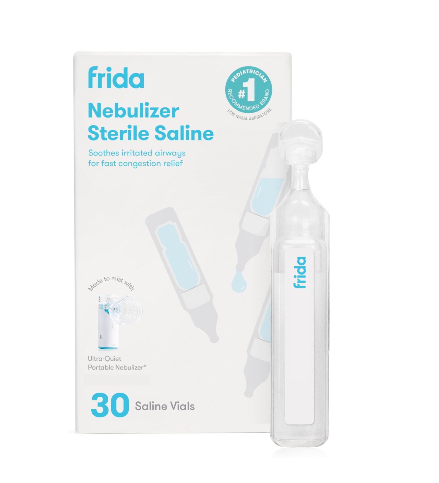 Frida Baby Sterile Saline Ampules for Nebulizer Therapy Gentle Drug-Free Isotonic Saline for Airway Hydration and Congestion Relief Safe for Babies Toddlers and Adults 30 Single-Use Vials Saline Vials - Buy Online on GoSupps.com