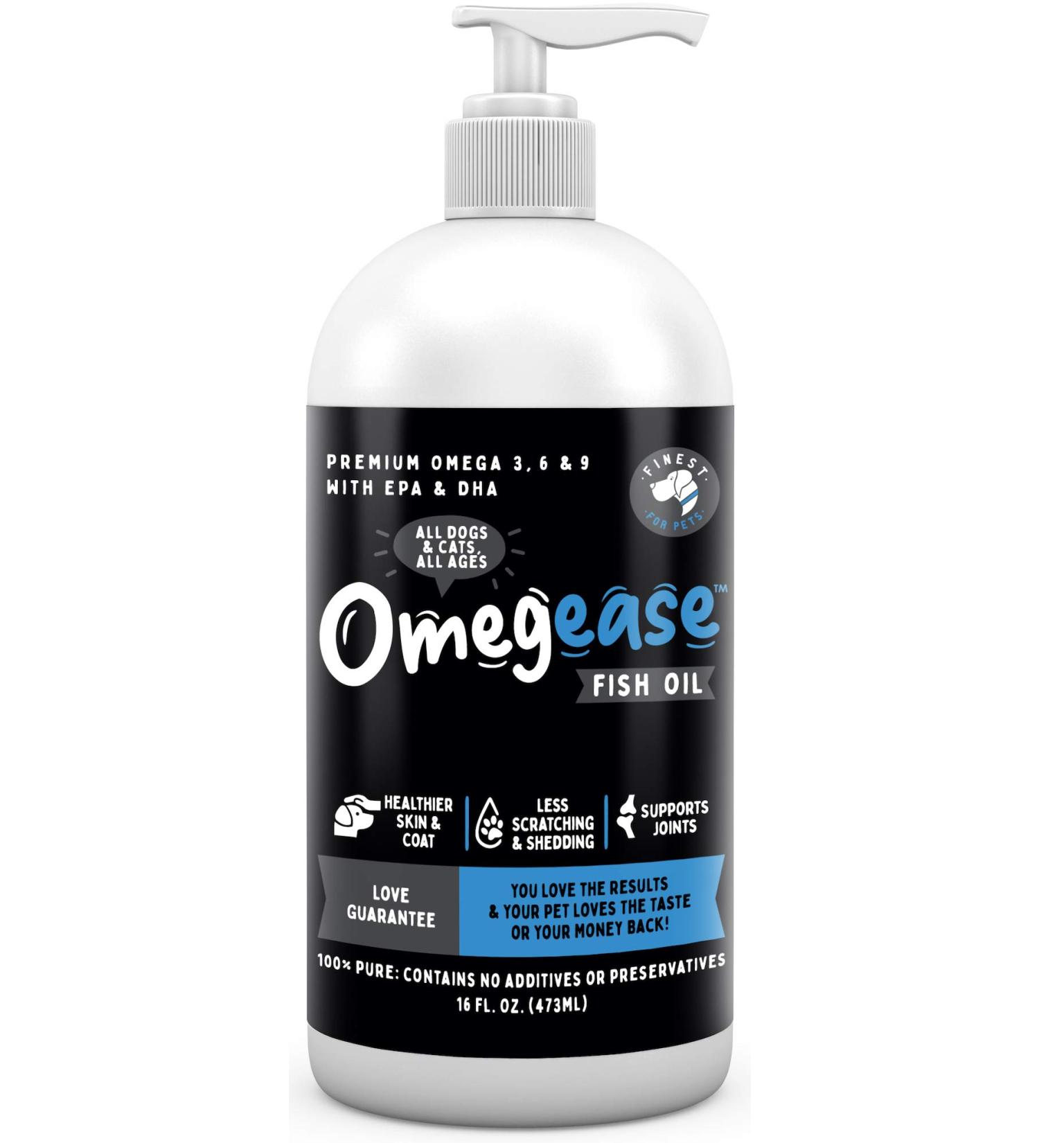 Omega 3 6 9 Fish Oil for Dogs & Cats 16oz - Supports Joints, Immune, Brain & Heart Health - Pet Food Supplement with EPA + DHA Fatty Acids for Skin & Coat - Buy Online on GoSupps.com