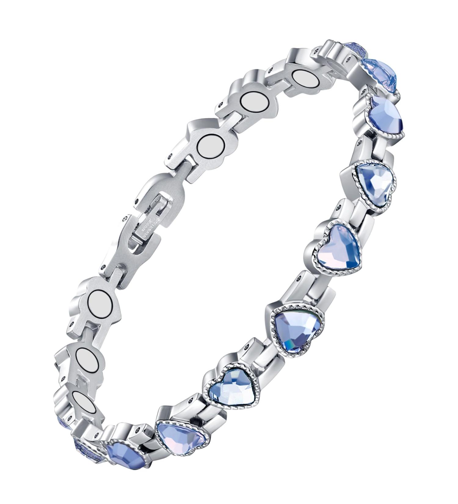 JECANORI Women s Titanium Steel Magnetic Bracelet - Ultra Strong 3500 Gauss - Health & Wellness Crystal Blue Magnetic Jewelry - Buy Online on GoSupps.com
