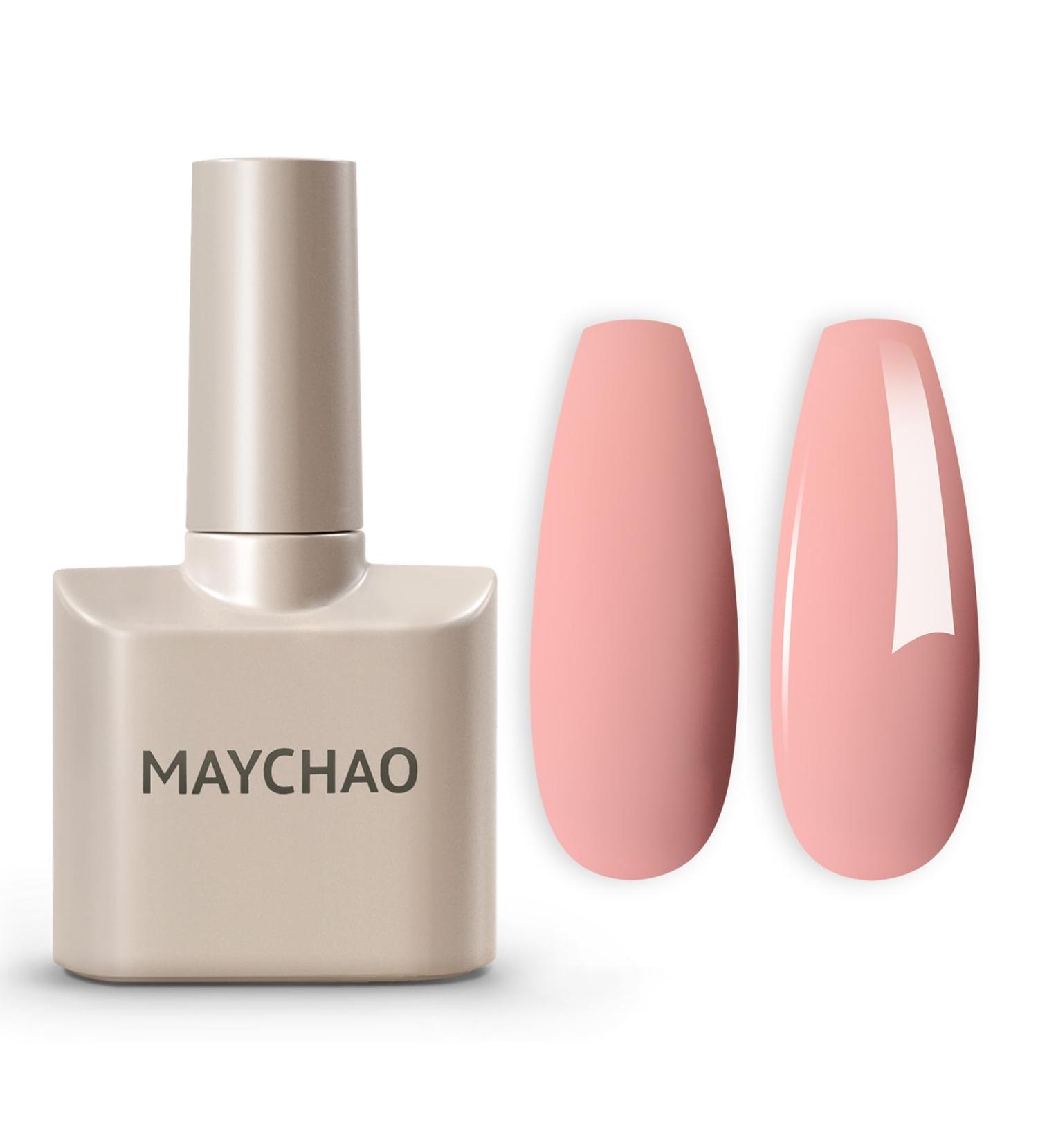 MAYCHAO 15ML Gel Nail Polish 1Pc Salmon Pink Gel Polish Soak Off UV LED Nail Polish Nail Art Starter Manicure Salon DIY at Home 0.5 OZ Pink-1 - Buy Online on GoSupps.com