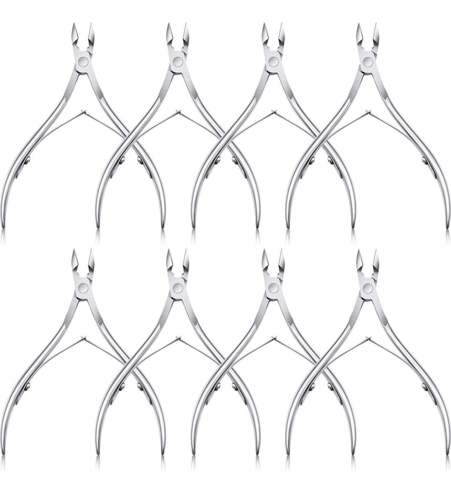 RIYAN 8 Pieces of Stainless Steel Cuticle Trimmer Pointed Blade Removal Scissors Nails and Toenails Manicure Tool - Buy Online on GoSupps.com