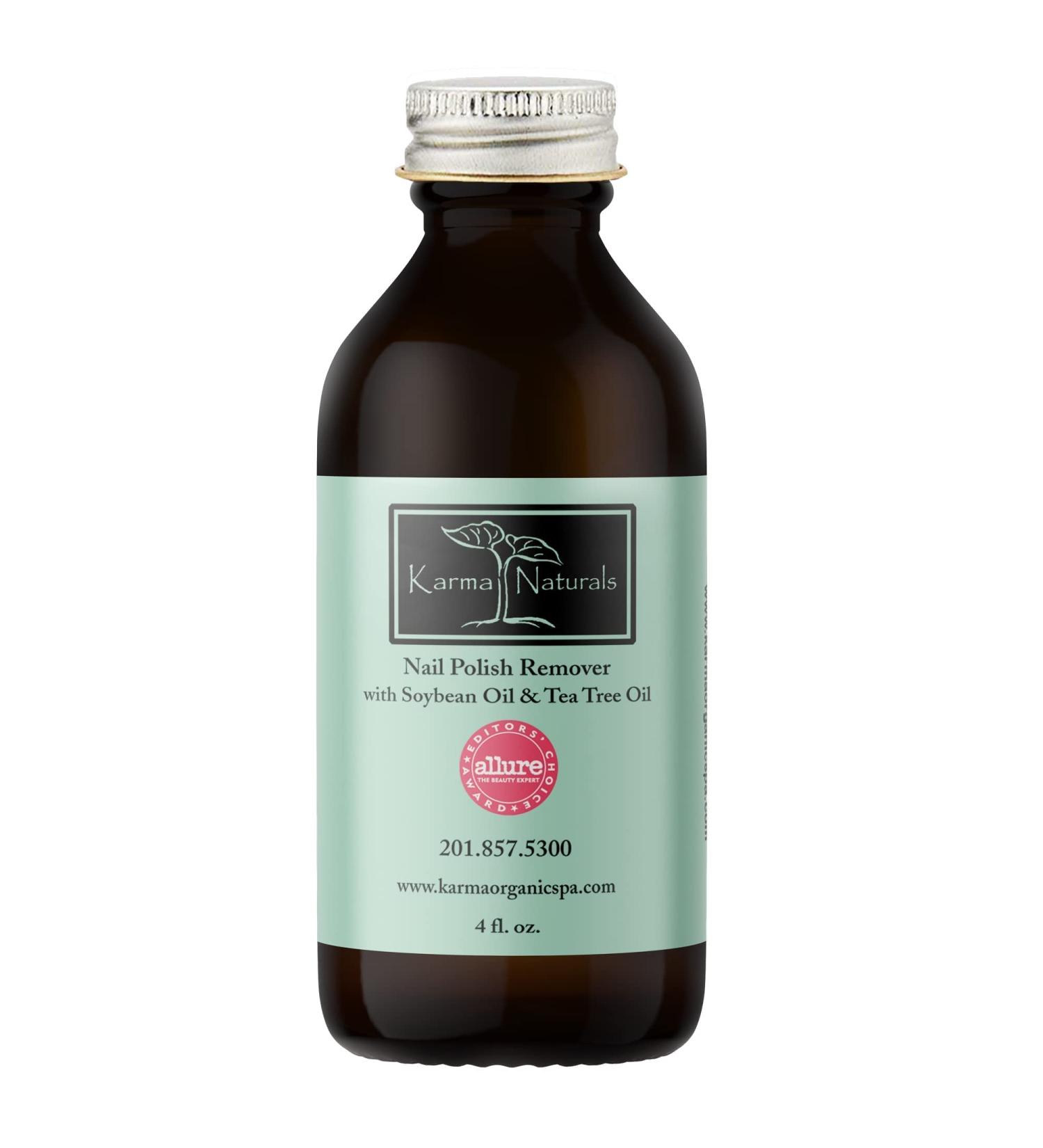 Karma Organic Nail Polish Remover with Soybean and Tea Tree Oil - Non-Toxic, Vegan, Cruelty-Free, Acetone-Free, 4 fl. Oz - Buy Online on GoSupps.com