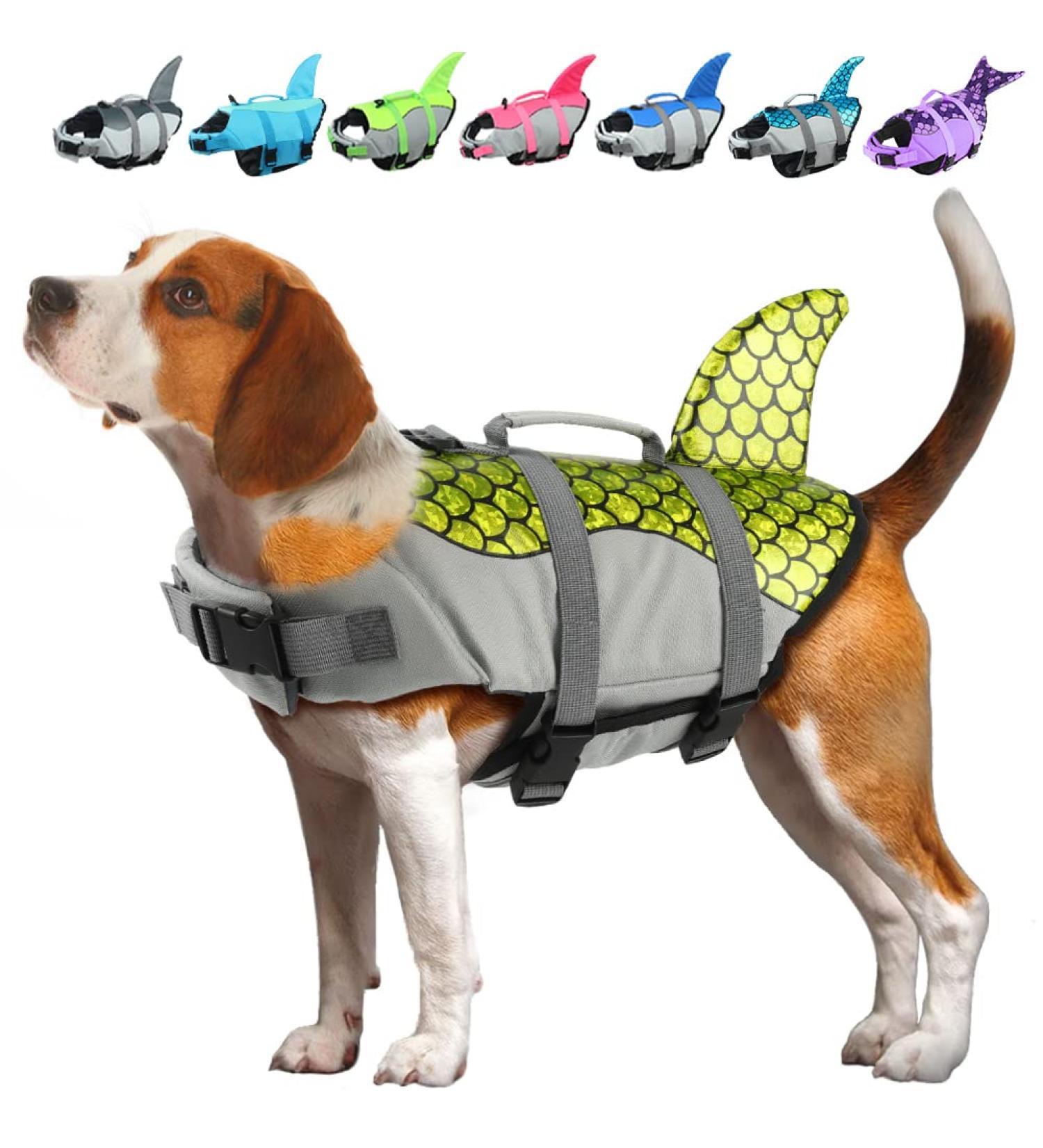 Buy Emust Dog Swimming Vest - Ripstop Protection Suit with Rescue Handle for Small to Large Dogs - Safety Swimming Gear in Olive Green X-Large Size - Buy Online on GoSupps.com