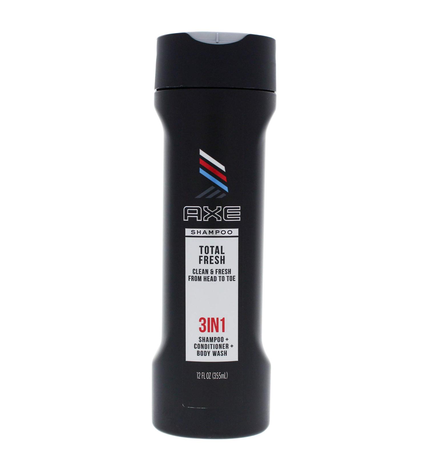 Axe 3 in 1 Shampoo Plus Conditioner Plus Bodywash Total Fresh  12 Ounce fresh 12 Fl Oz (Pack of 1)