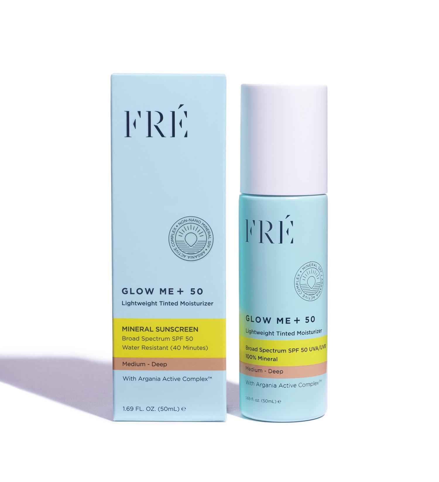 FR Glow Me Tinted SPF 50 Facial Moisturizer (Medium - Deep) 3-in-1 tinted mineral SPF 50 moisturizer, Made with 100% non-nano zinc oxide - Buy Online on GoSupps.com