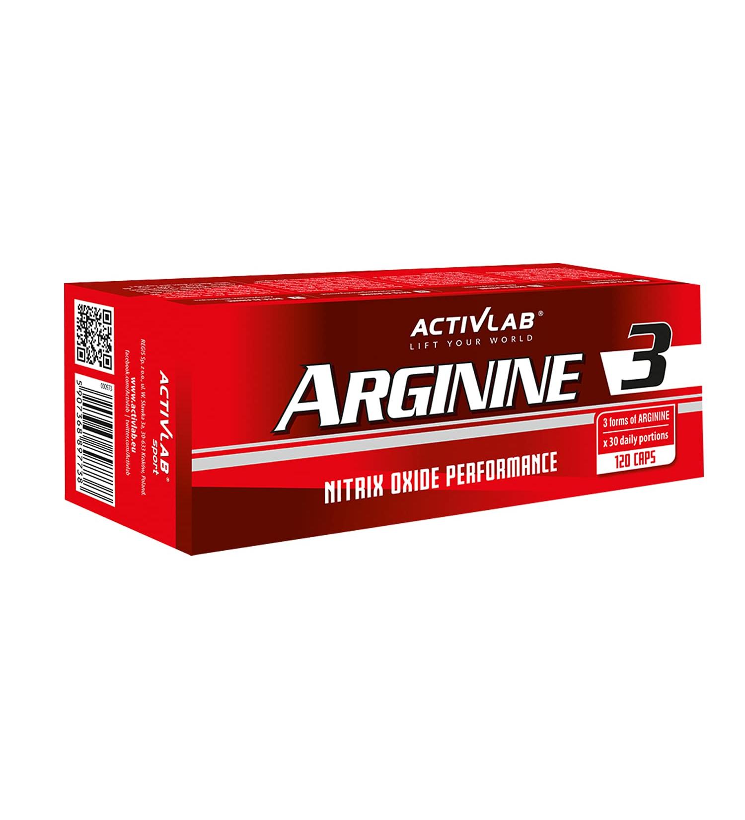 Activlab Arginine3 - 120 Capsules for Maximum Performance | Arginine Alpha-Ketoglutarate & Pyroglutamate | International Shipping Available - Buy Online on GoSupps.com