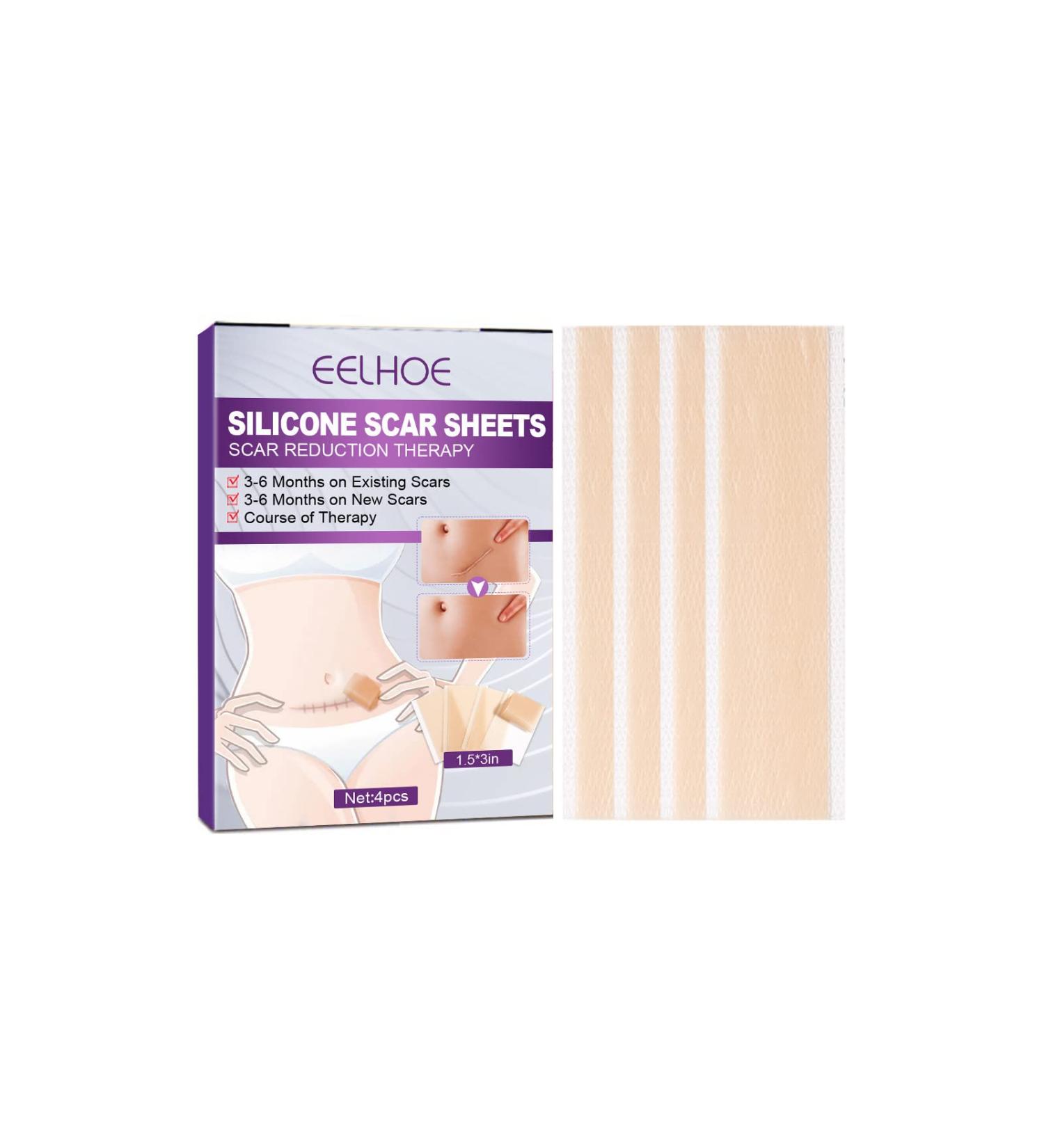 Silicone Scar Removal Sheets - Professionals Choice for Surgery, Burns, Keloids & Stretch Marks - 4 Reusable Sheets for Old & New Scars - Men's Exfoliating Face Wash Included - Buy Online on GoSupps.com
