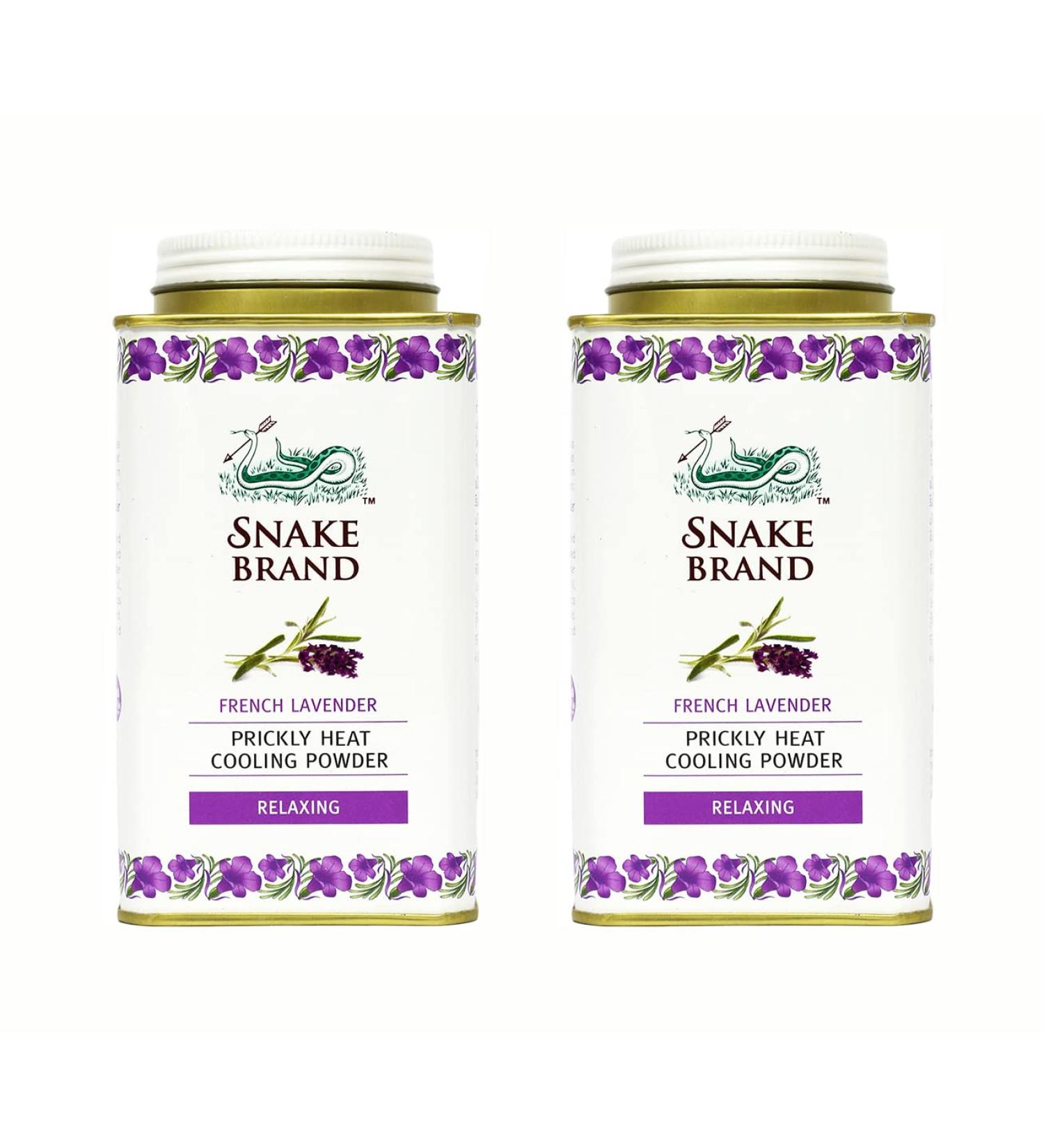 SNAKE BRAND Prickly Heat Cooling Body Powder 140g (Relaxing Lavender Pack of 2) Relaxing Lavender 140 g (Pack of 1) - Buy Online on GoSupps.com