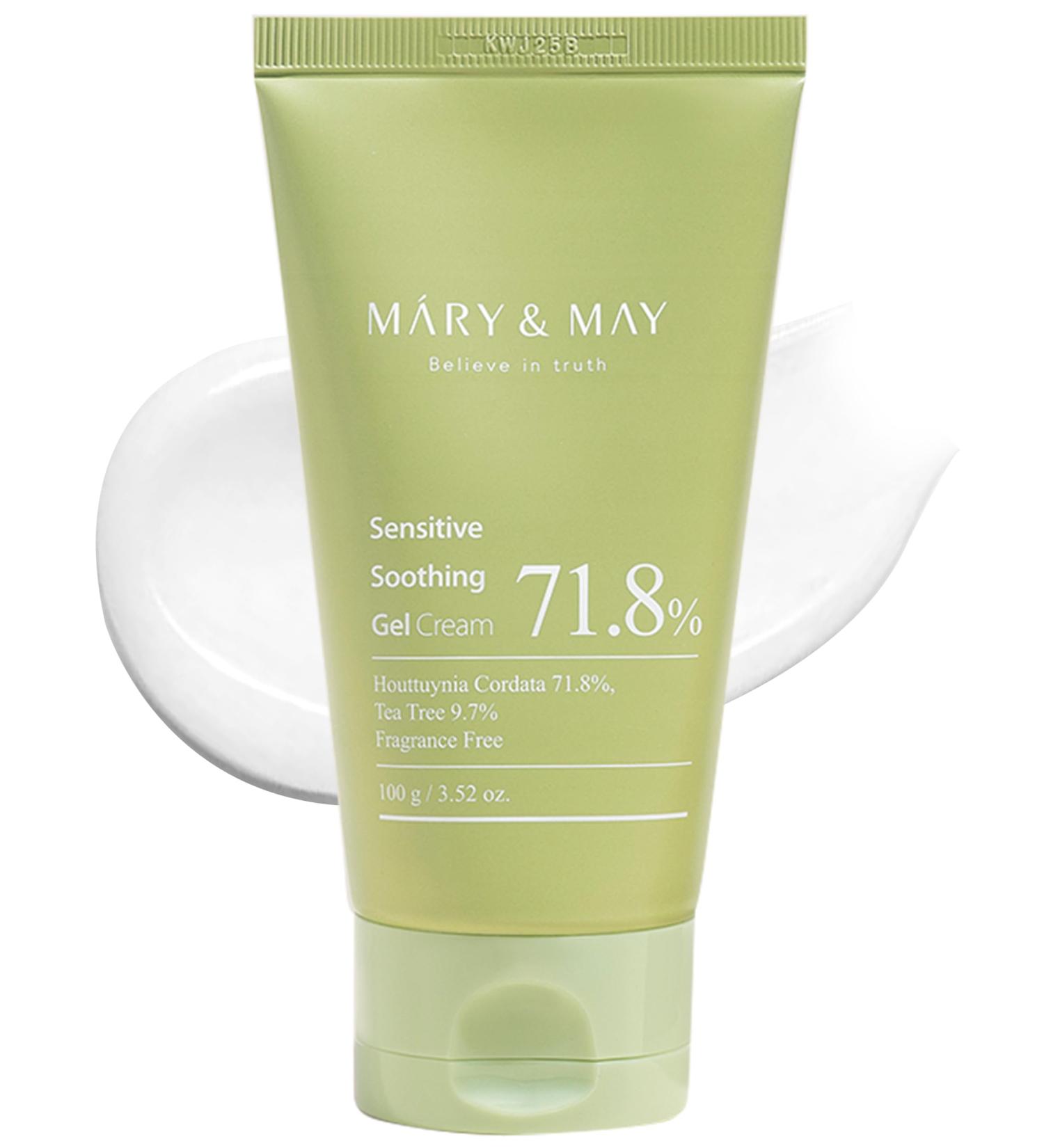 Mary&May Sensitive Soothing Gel Cream - Instant Cooling and Redness Relief, Pore-Tightening Face Cream with Tea Tree and Houttuynia Cordata Extracts - No Sticky, Refreshing Finish, 3.52oz. 3.52 Ounce (Pack of 1) - Buy Online on GoSupps.com