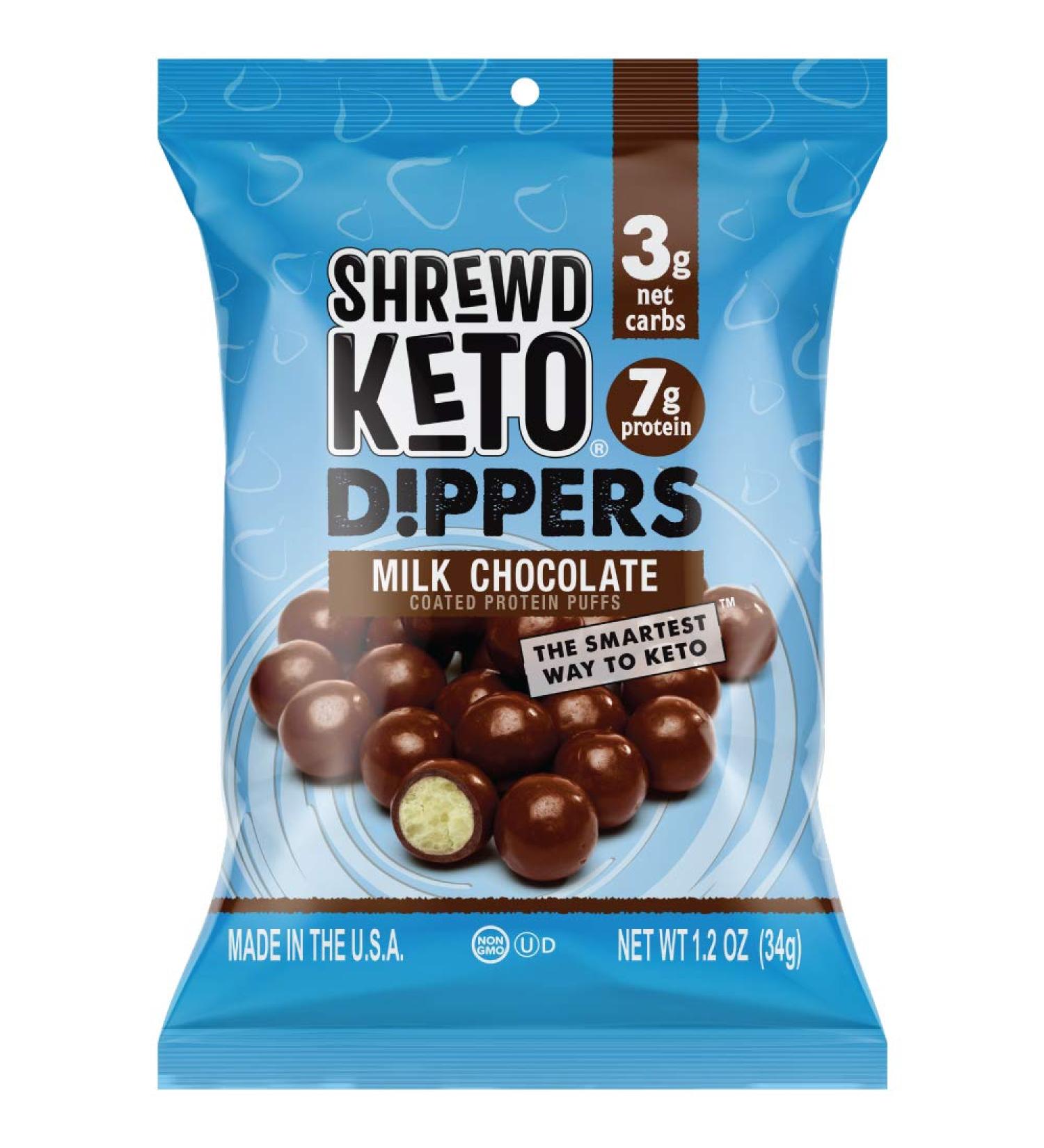 Shrewd Food Keto Chocolate Protein Dippers - Low Carb Snacks with High Protein & Quality Ingredients - 1.2 Oz (Pack of 16) - Buy Online on GoSupps.com