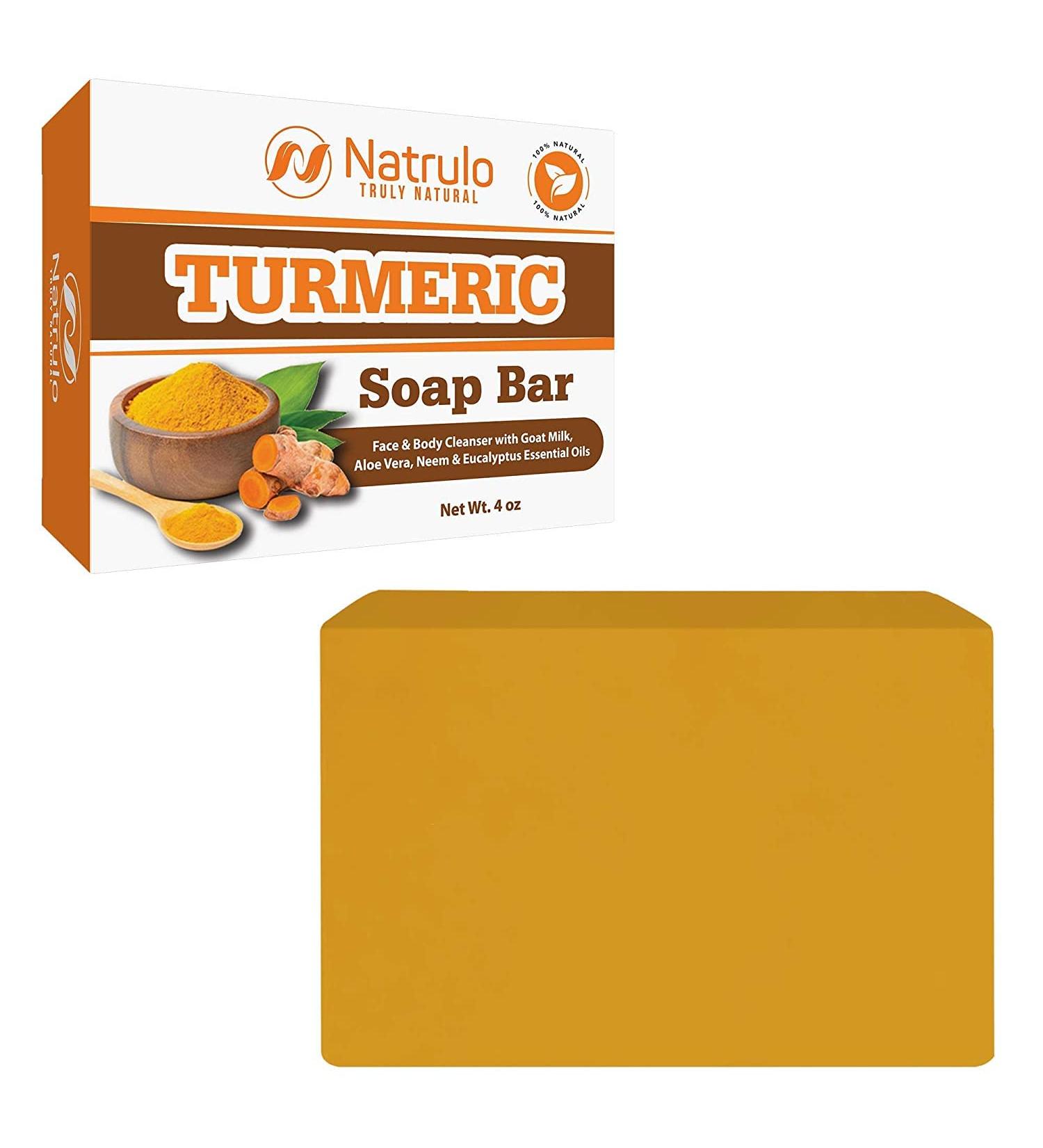 Turmeric Soap Bar for Face & Body - Dark Spot Wash for Skin - Reduces Acne & Fades Scars - Made in USA - 4oz - Buy Online on GoSupps.com