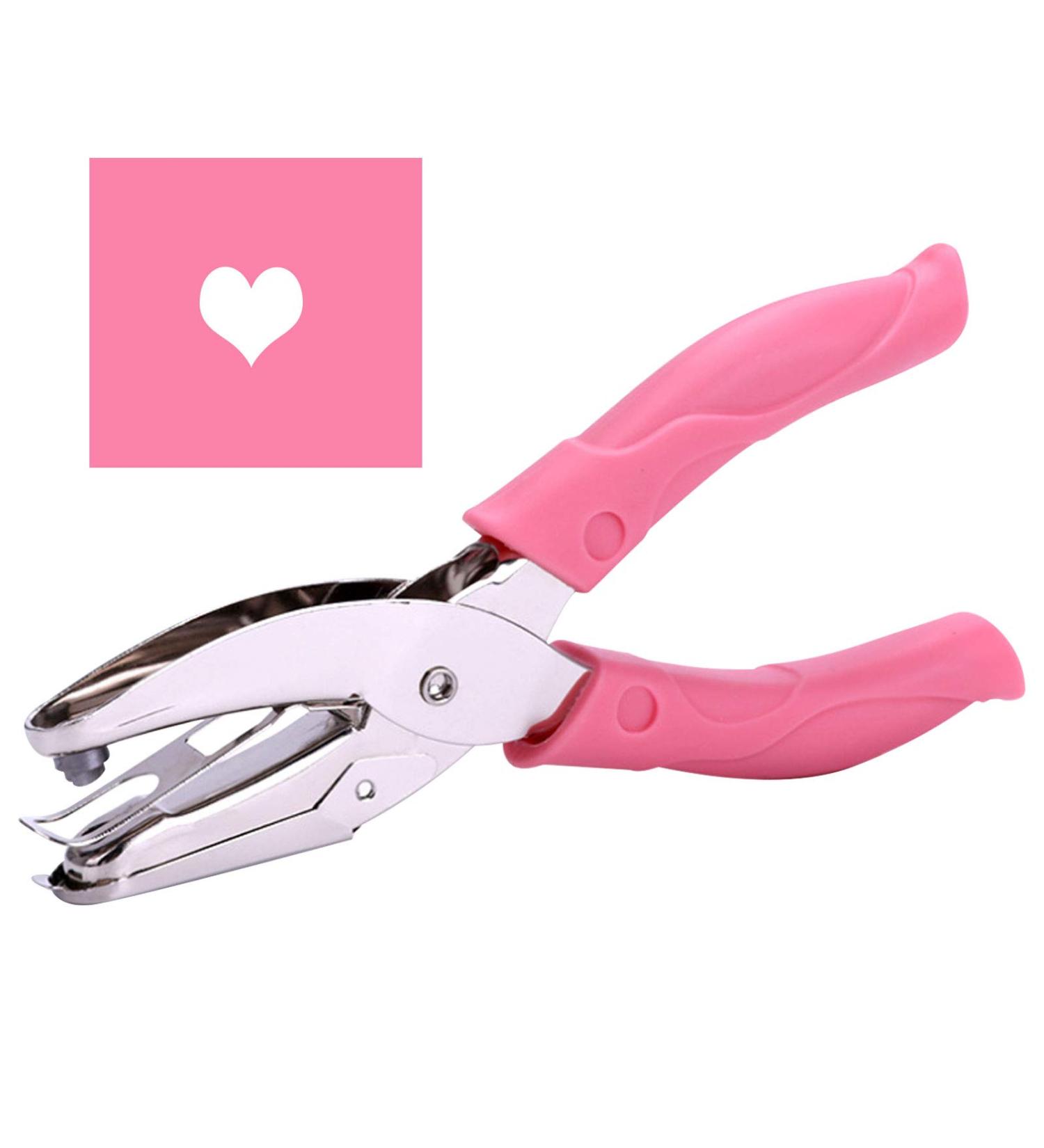 1 Pack 6.3 Inch Length 1/4 Inch Diameter of Heart Shape Hole Handheld Single Paper Hole Punch  Puncher with Pink Soft Thick Leather Cover(Heart 1/4 inch) - Buy Online on GoSupps.com