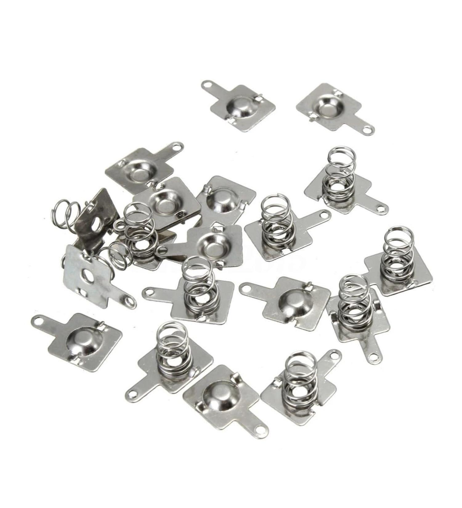 Metal Springs - 10 Pairs Silver Battery Spring Contact Plate Replacement (14.5x9mm) for AA/AAA Batteries | International Shipping Available - Buy Online on GoSupps.com
