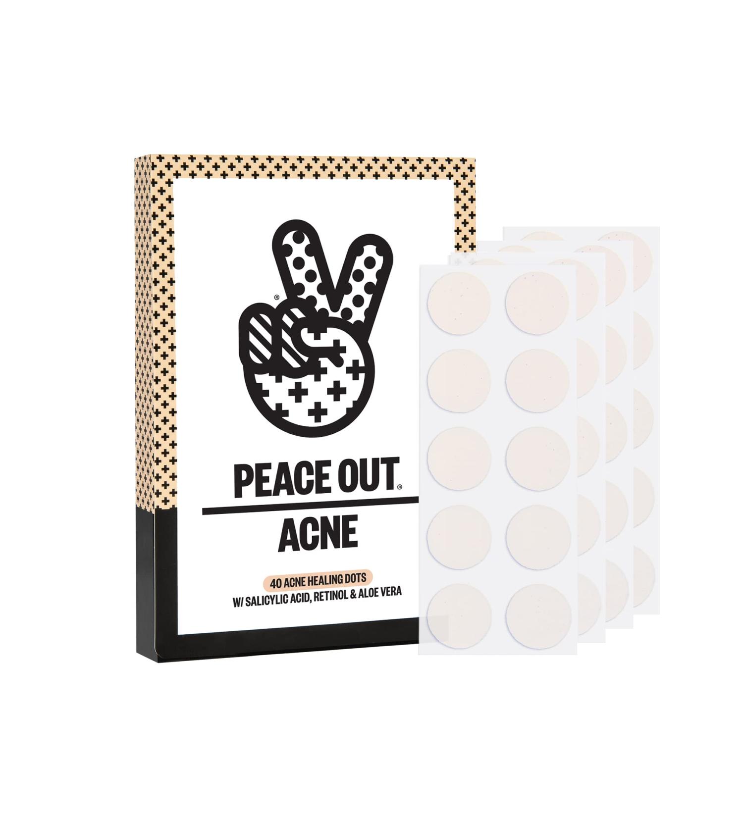 PEACE OUT Jumbo Acne Healing Dots - Fast-Acting Anti-Acne Patches with Salicylic Acid (40 Dots) - Buy Online on GoSupps.com