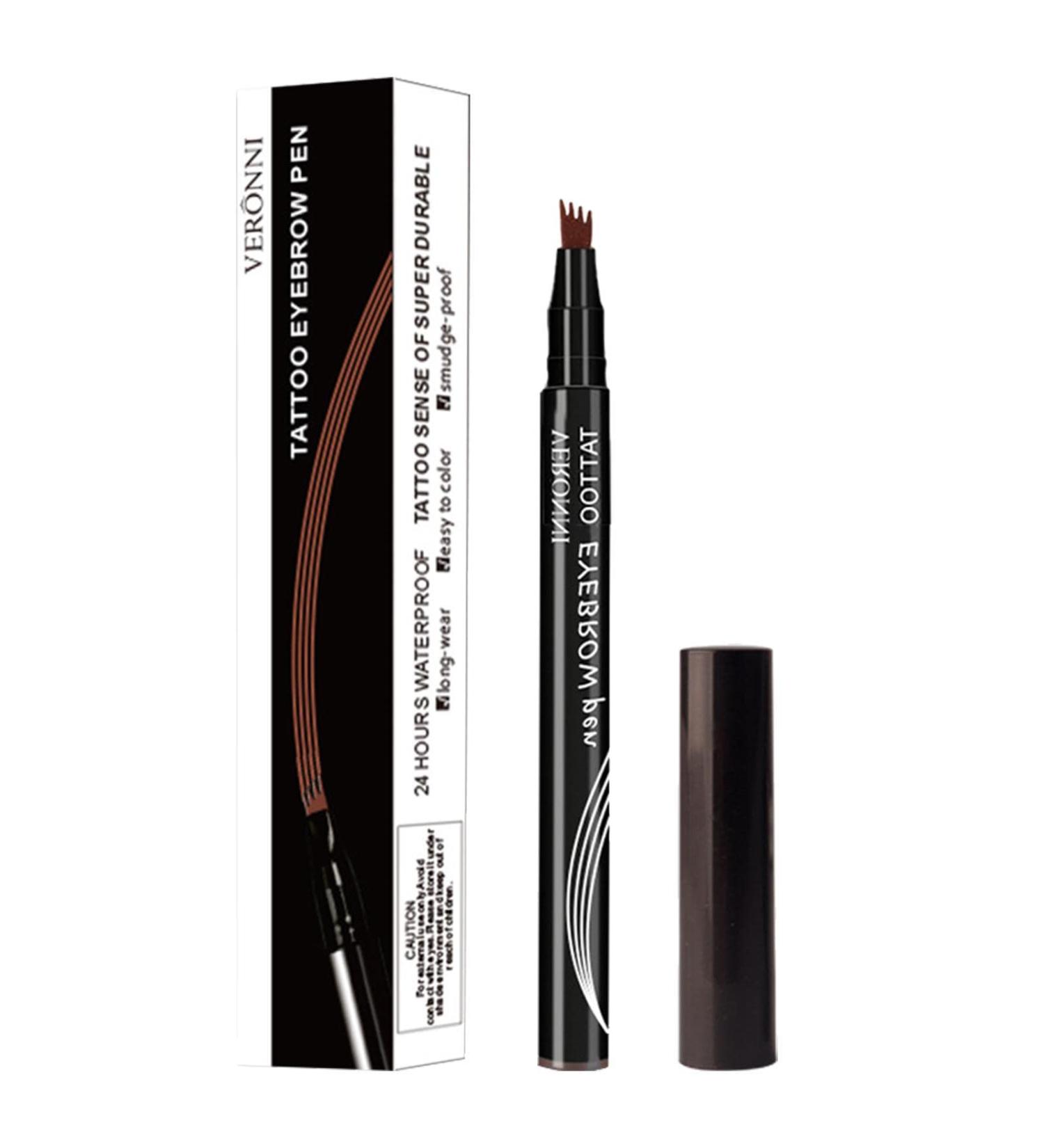 Liquid Eyebrow cil - 3D Four-Fork Eyebrow Makeup Multi-Purpose Easy to Draw Eyebrow Makeup Tool for Dating Parties Anniversary and Daily Use B: Dark Brown - Buy Online on GoSupps.com