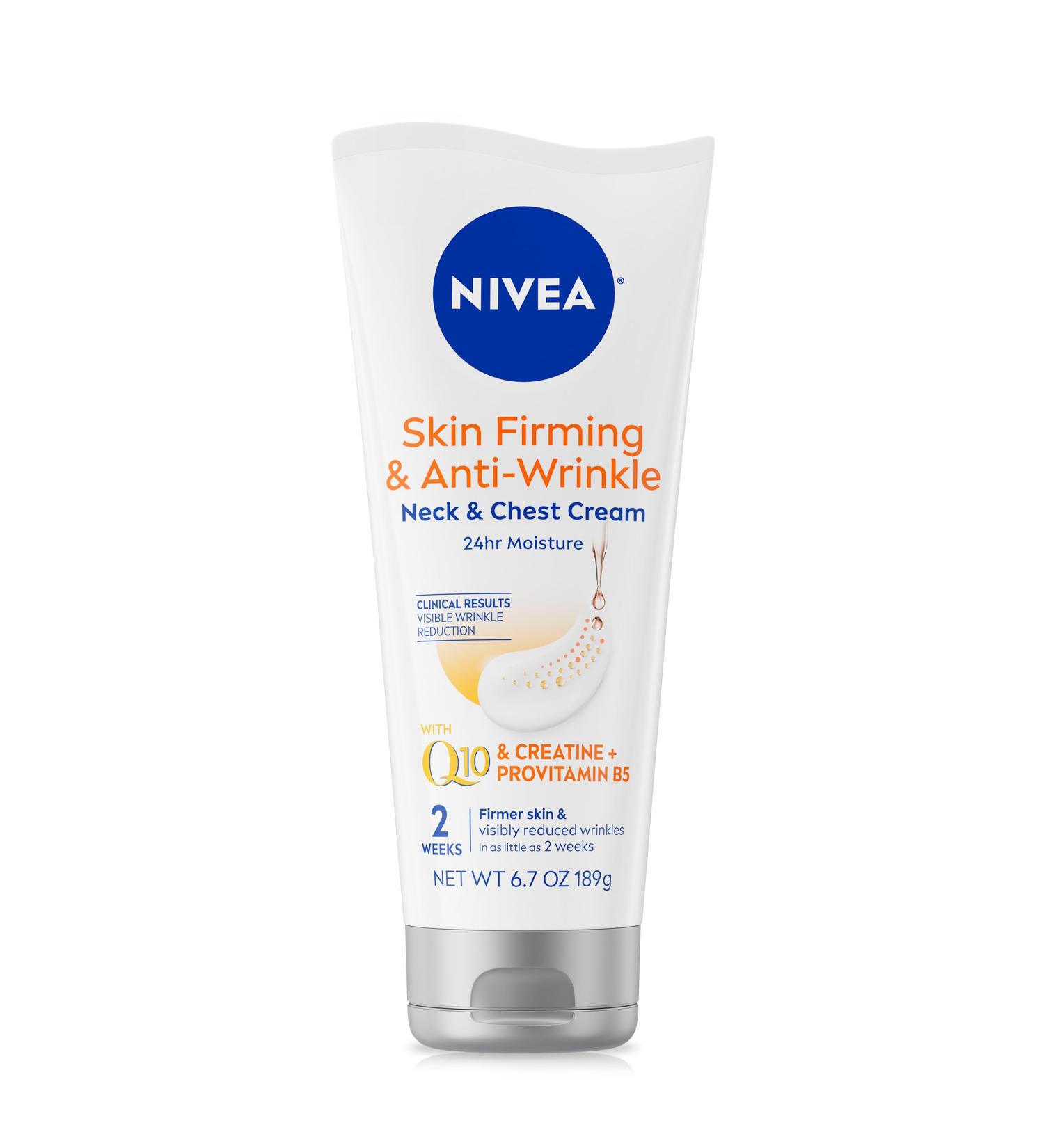 Nivea Skin Firming & Anti-Wrinkle Neck Cream | 24-Hour Moisturizer | Reduces Fine Lines & Wrinkles | 6.7 Oz - Buy Online on GoSupps.com
