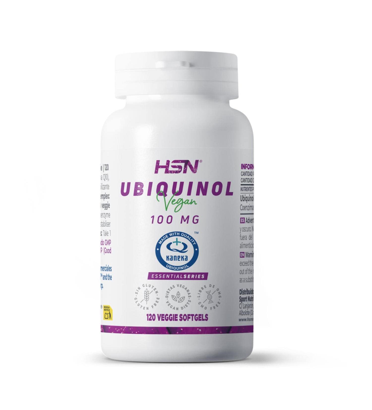 HSN Ubiquinol | 100mg | Reduced form of coenzyme Q10 | Increased bioavailability | Non-GMO vegan gluten-free lactose-free | 120 vegetable pearls - Buy Online on GoSupps.com