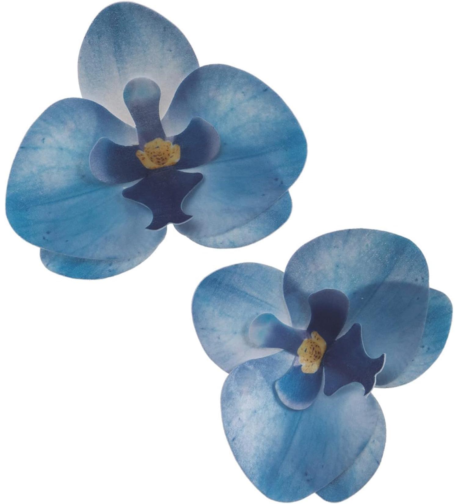 Dekora - Edible Orchid Flower For Cake Decoration 7.5-8.5 cm Blue Color - 10 Flowers 126151 - Buy Online on GoSupps.com