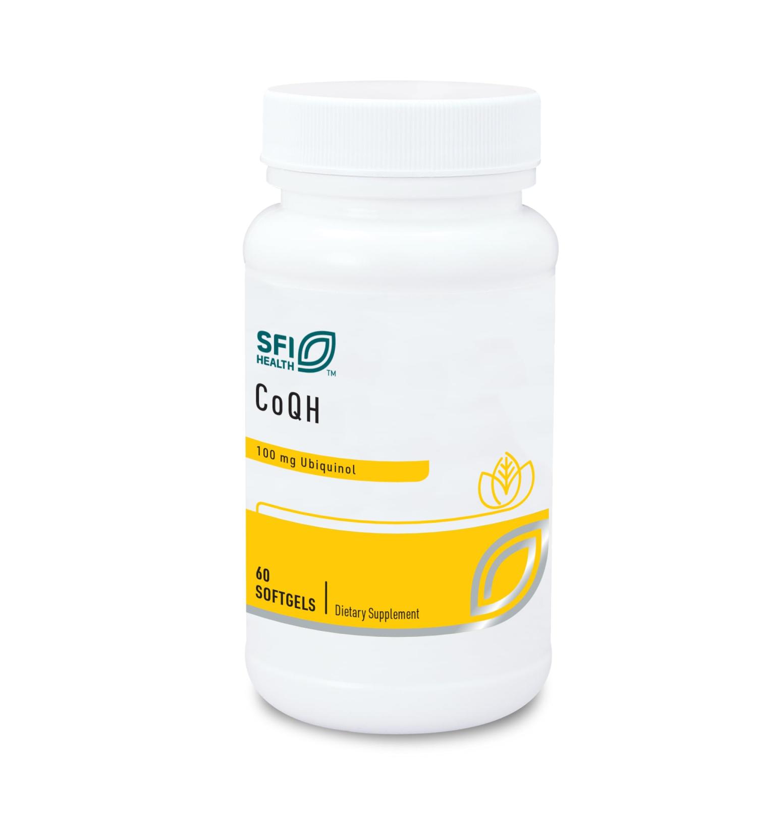 Klaire Labs CoQH - 100mg Ubiquinol | Hypoallergenic Coenzyme Q10 for Mitochondrial Support | 60 Softgels - International Shipping Available - Buy Online on GoSupps.com