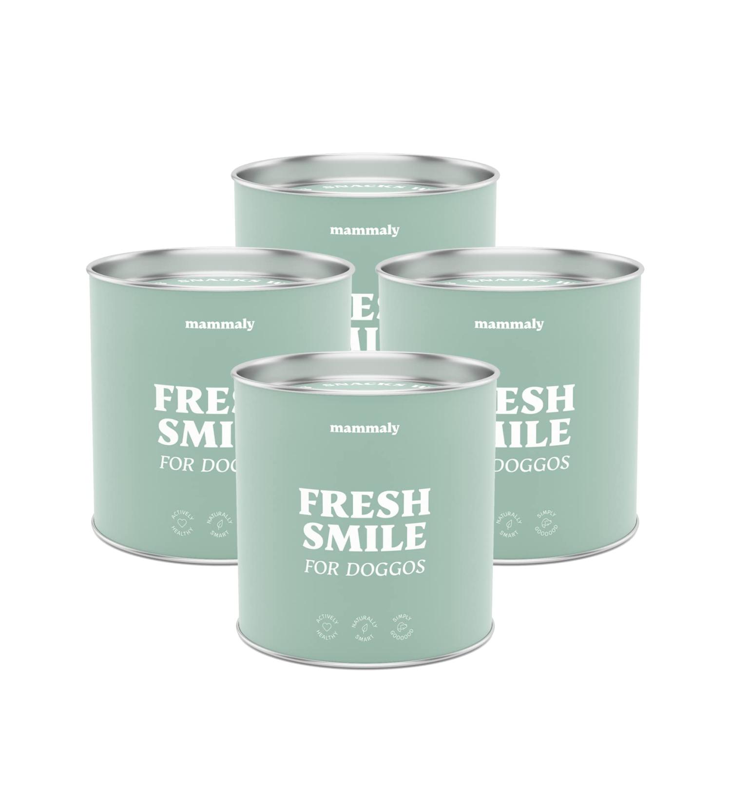 Mammaly Fresh Smile Dental Care Snacks for Dogs | Freshen Breath & Promote Dental Health | Fressnapf Innovation Award Winner - 360 Snacks (4 Pack) - Buy Online on GoSupps.com