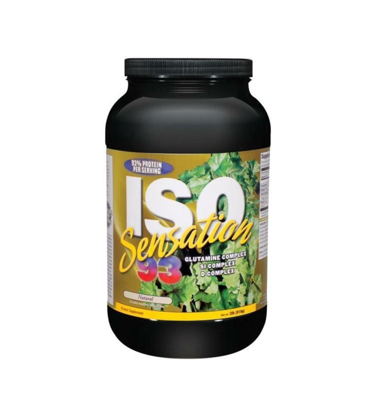 Ultimate Nutrition Iso Sensation 93 with Glutamine Complex Low Carb Whey Protein Isolate Powder 30 Grams of Protein Fat-Free Keto Friendly Natural 2 Pounds