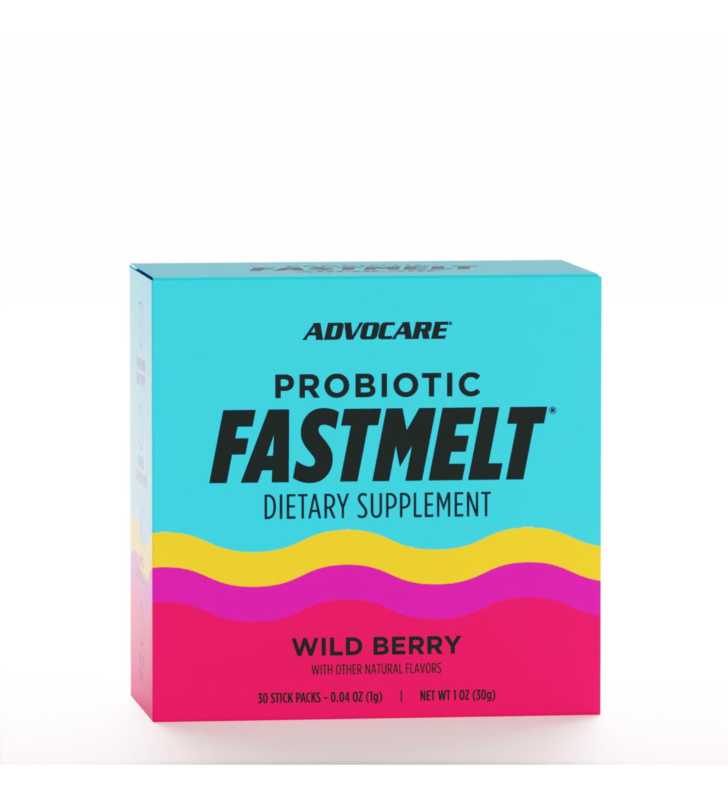 AdvoCare Probiotic Fastmelt - Premium Dietary Supplement for Gut Immune System & Heart Health Support* - Wild Berry 30 Stick Packs - Buy Online on GoSupps.com