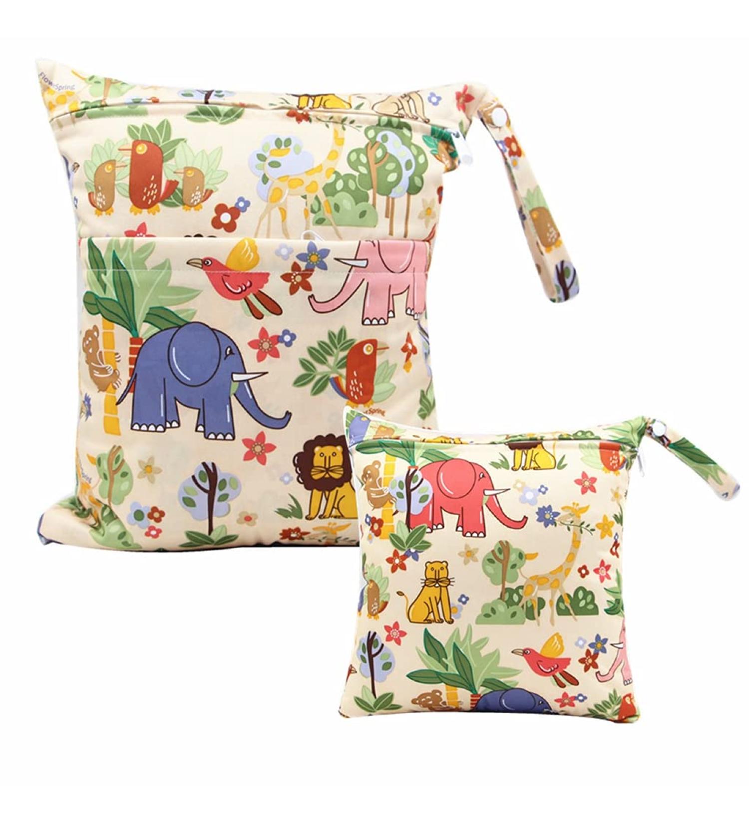 Egurs Wetbag Diaper Bag Set - Large & Medium Zoo-Light Yellow | Ideal for On-the-Go Parents | International Shipping Available - Buy Online on GoSupps.com