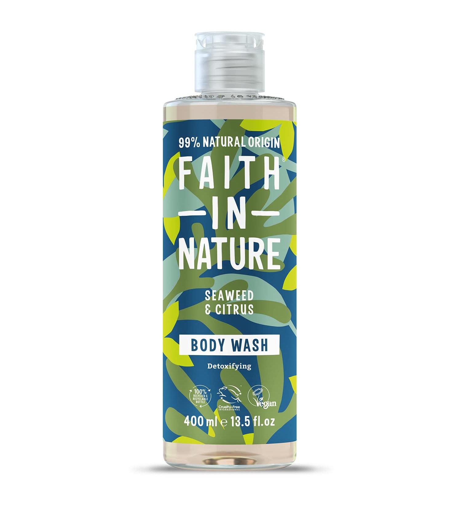 Faith In Nature Seaweed & Citrus Body Wash 400ml - Vegan, Cruelty-Free, Detoxifying - No SLS or Parabens - Buy Online on GoSupps.com