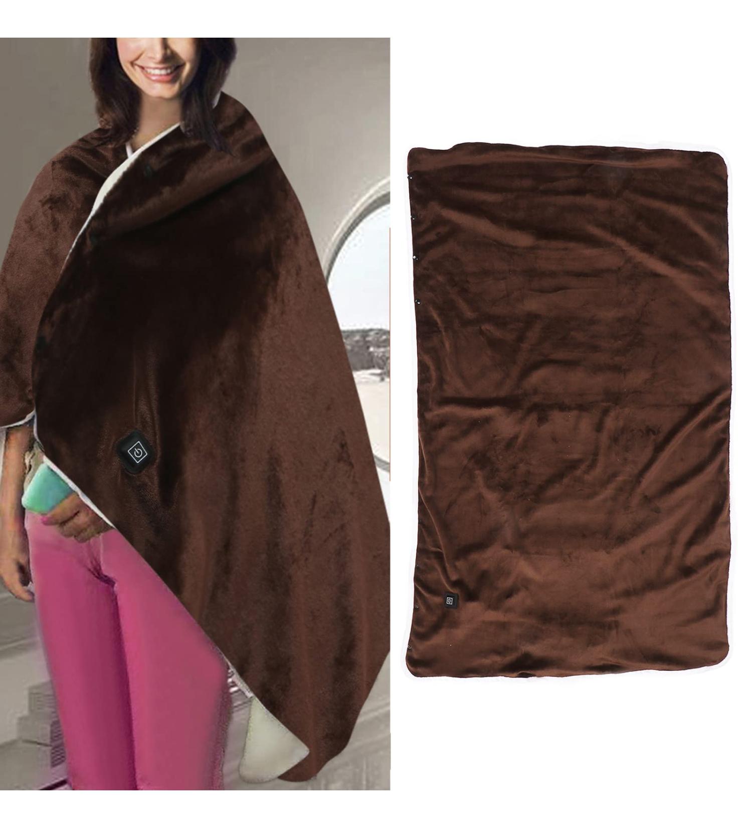 ZJchao Electric Heated Blanket with Cape Design - Soft Breathable 3-Stage Temp Control & Heated Scarf - Perfect for International Shipping - Buy Online on GoSupps.com