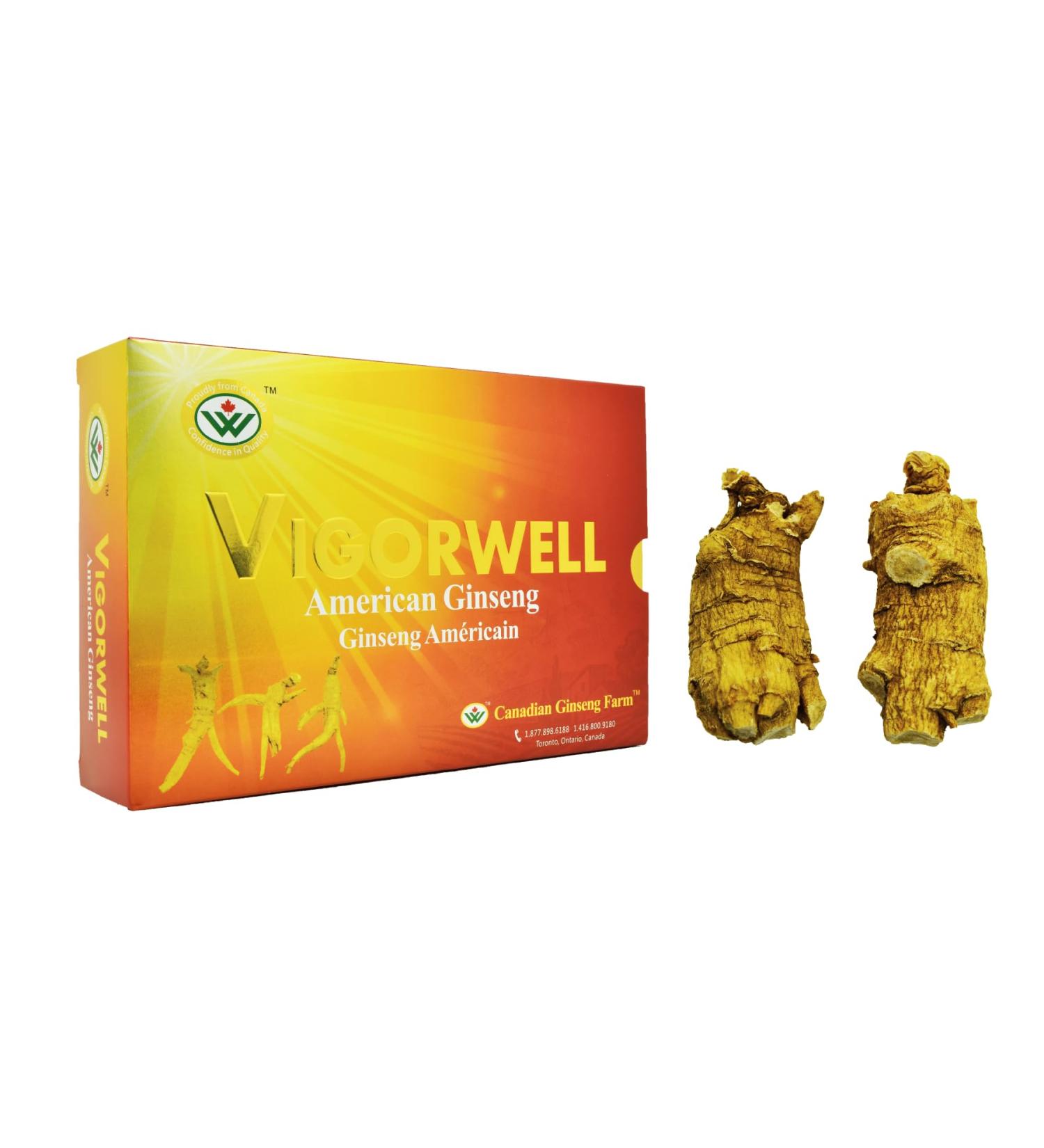 Vigorwell Premium Selected 5-Year Jumbo Short-Chunky American Ginseng (227G/16OZ)-Proudly from Canadian Ginseng Farm - Buy Online on GoSupps.com