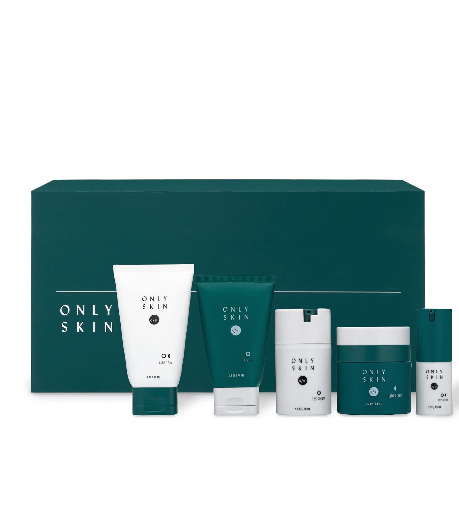 Men's Premium Skin Care Kit - 5-Piece Set with Face Cleanser, Face Scrub, Eye Serum, Day & Night Moisturizer - Gift Set for Men - Buy Online on GoSupps.com