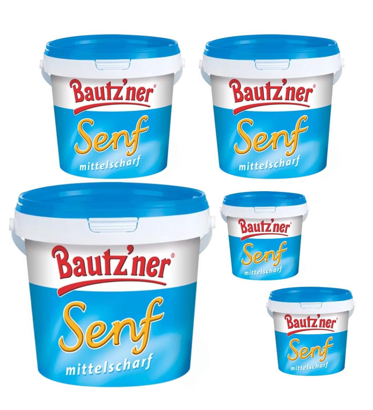 Bautz'ner Medium Sharp Mustard 200 ml bucket x 5 pieces
