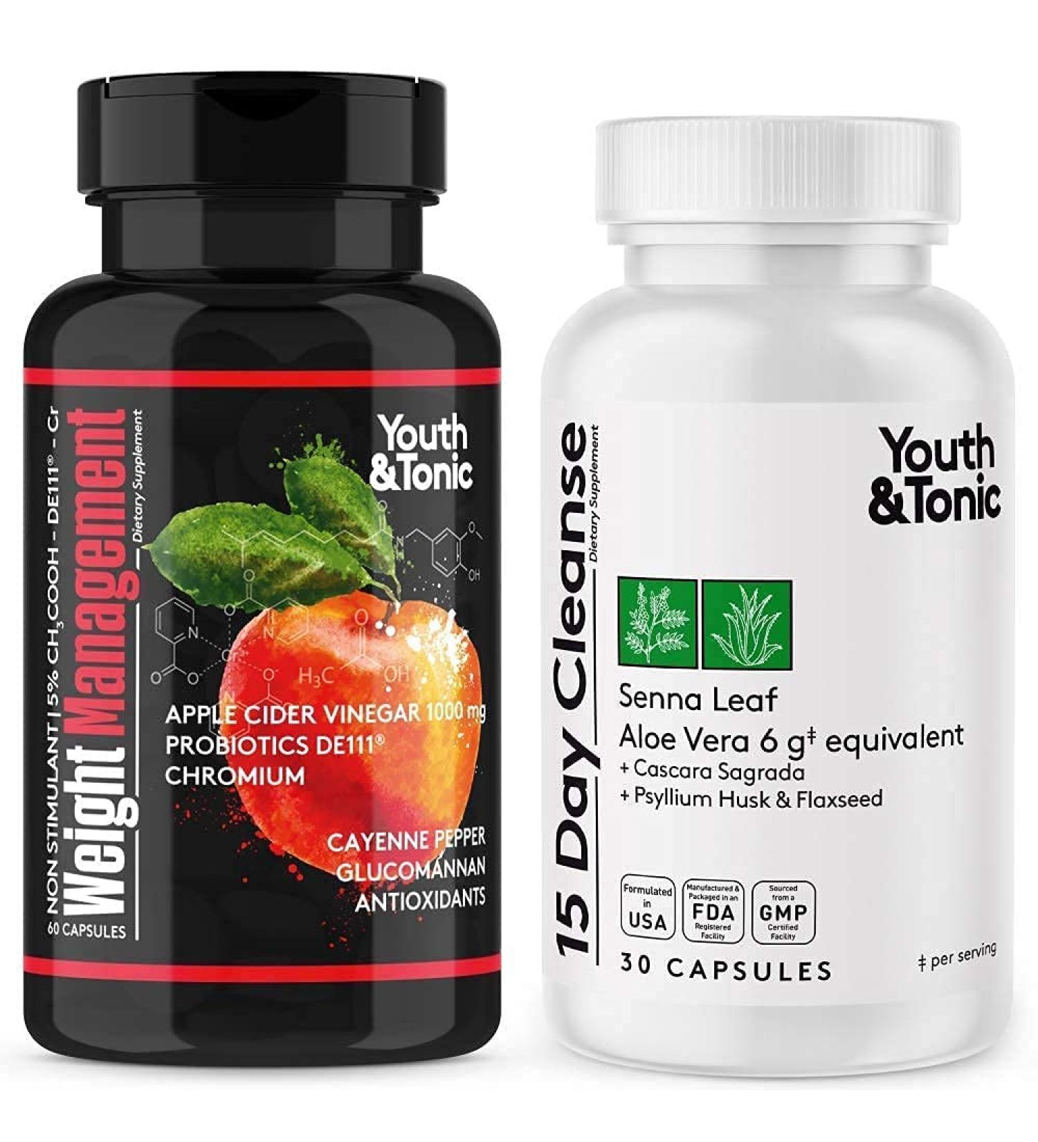 15 Day Colon Cleanse and Probiotic Enhanced Apple Cider Vinegar for Body Detox or to Break The Plateau | All Natural to Feel Lighter and Slender - Buy Online on GoSupps.com