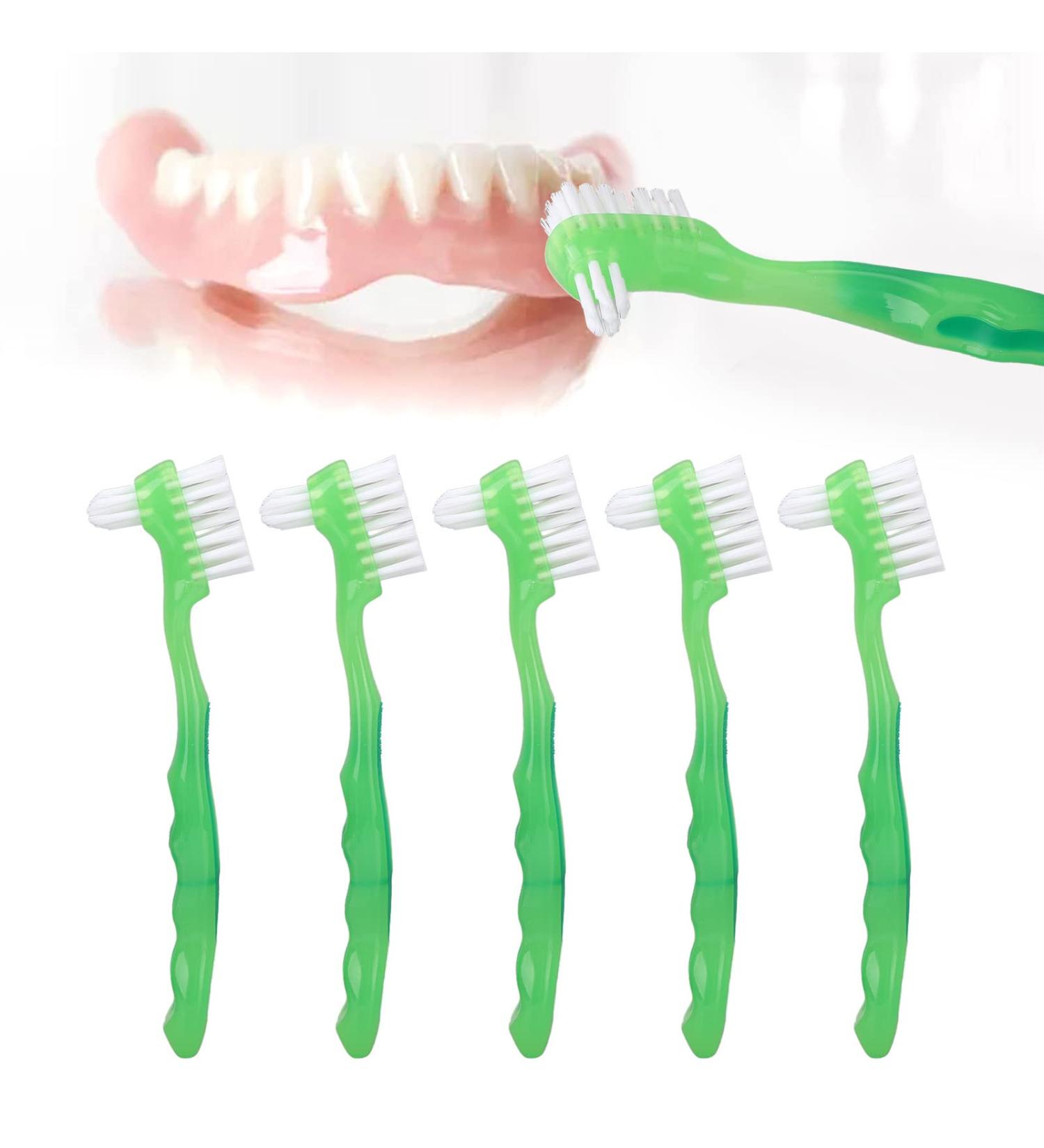 Professional 5-Part Prosthesis Removal Brush Set | Portable Double-Sided Care Tool for Dentures | Red - Buy Online on GoSupps.com