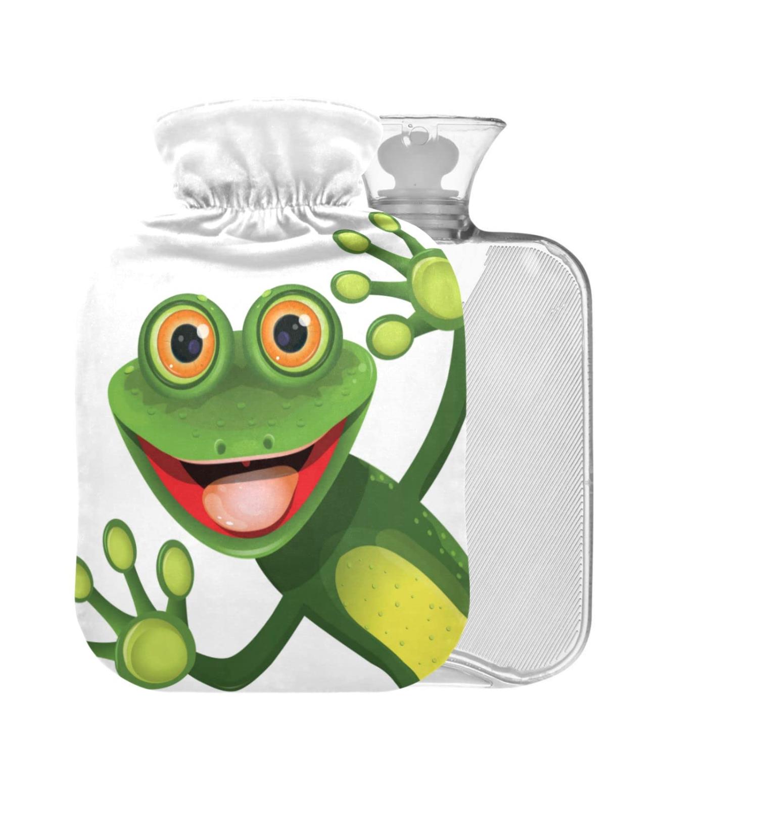 Buy Green Frog BAP-Free Hot Water Bottle with Cover | 2L Large Hot Water Bag for Pain Relief & Hot/Cold Compress - International Shipping Available - Buy Online on GoSupps.com