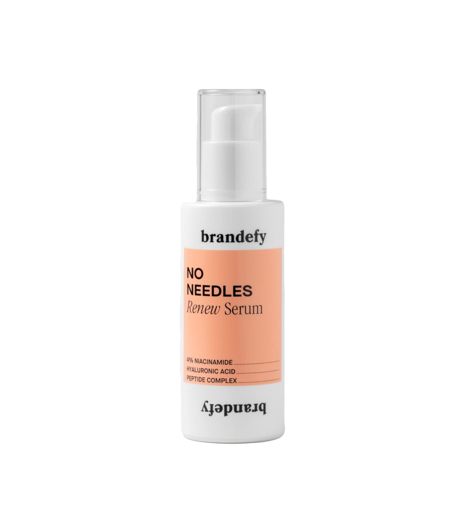 Brandefy No Needles Niacinamide Serum - Hydrating Peptides & Hyaluronic Acid for Bright Smooth and Firm Skin | 1.7oz Made in the USA - Buy Online on GoSupps.com