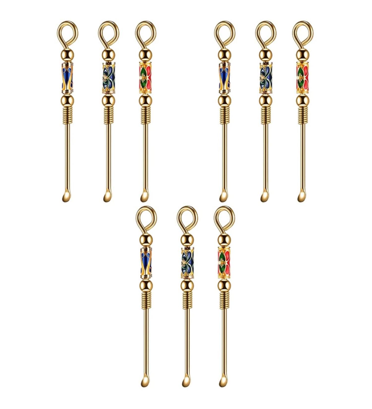 Cabilock 9pcs Metal Copper Ear Picks Set - Portable Outdoor Care Tools for Gentle Ear Cleaning and Relief - Buy Online on GoSupps.com