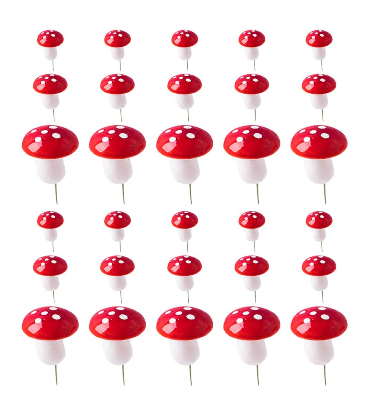 Didiseaon 30pcs Mini Foam Mushroom: Cupcake Toppers Food Picks Cute Tiny Mushrooms Dessert Decoration for Woodland Theme Birthday Party Garden Ornament Flower Pots Bonsai Micro Landscape - Buy Online on GoSupps.com