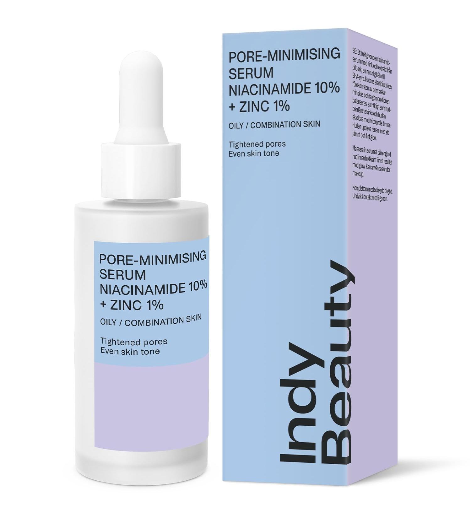Niacinamide 10% + Zinc 1% Face Serum with Hyaluronic Acid & Salicylic Acid - Pore-Minimizing Hydrating Serum - Indy Beauty - 30ml - Buy Online on GoSupps.com