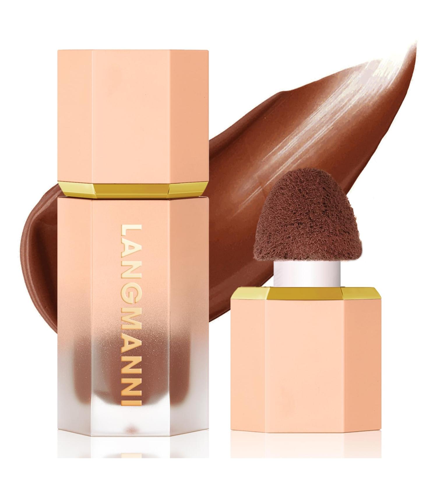 Erinde Liquid Contour Cream Stick with Sponge Tip - Dark Brown | Natural Bronze for Long-lasting Face Contouring | Lightweight & Smooth Formula - Buy Online on GoSupps.com