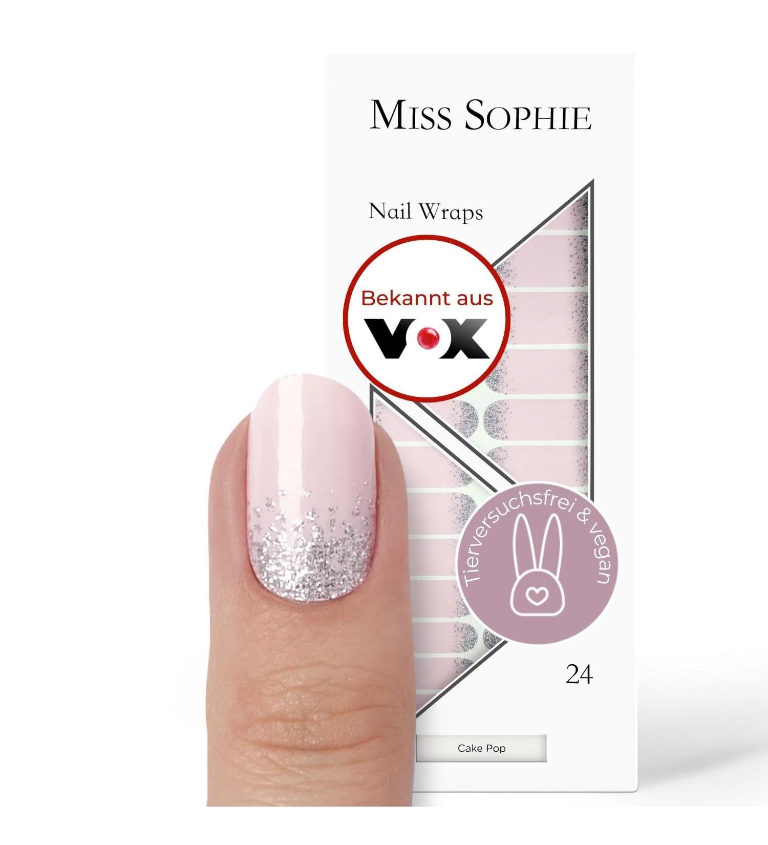 Miss Sophie Cake Pop Nail Foils - Glitter Green Self-Adhesive Wraps - 24 Ultra-Thin Long-Lasting Nail Art - Buy Online on GoSupps.com