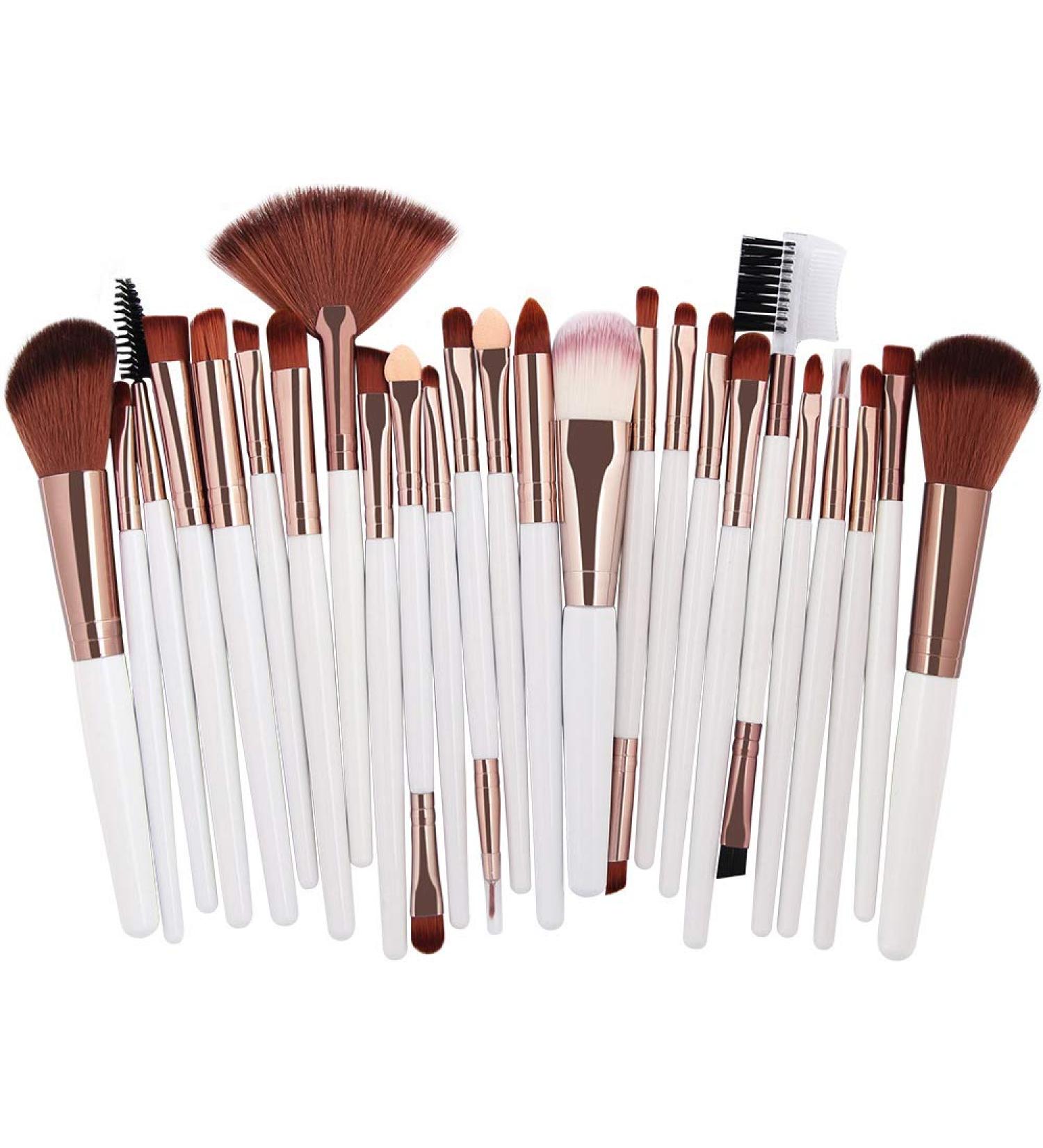 DXIA 25-Piece Professional Makeup Brush Set - Premium White Brushes for Powder Cream & Liquid Foundation - Ideal Gift Idea - Buy Online on GoSupps.com