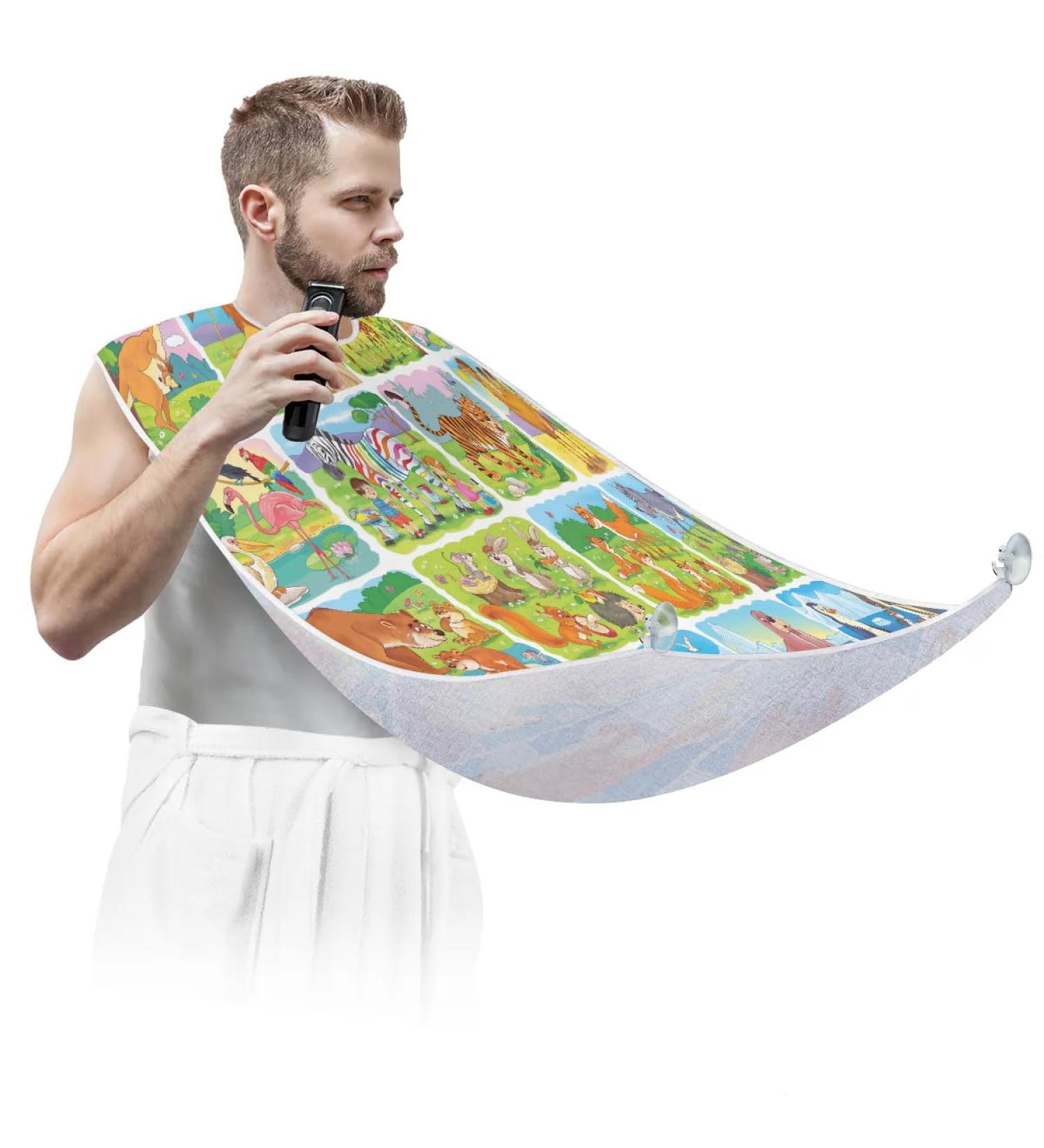 Beard Bib Apron & Hair Catcher for Men - Waterproof Non-Stick Grooming Cape for Shaving & Trimming - Buy Online on GoSupps.com