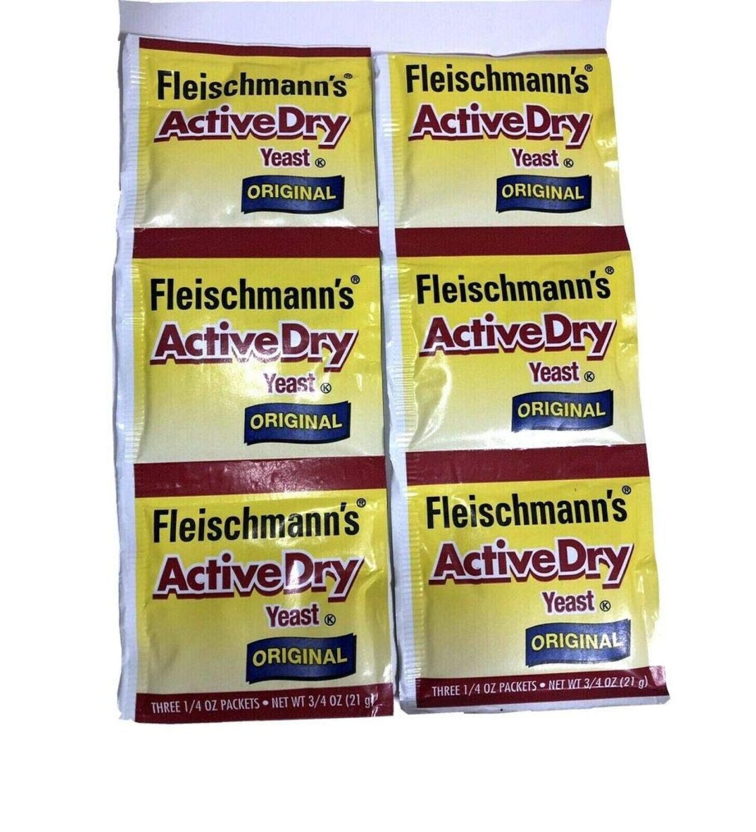 Fleischmann's Active Dry Yeast Original 0.25 oz Packets - Pack of 6 - Buy Online on GoSupps.com