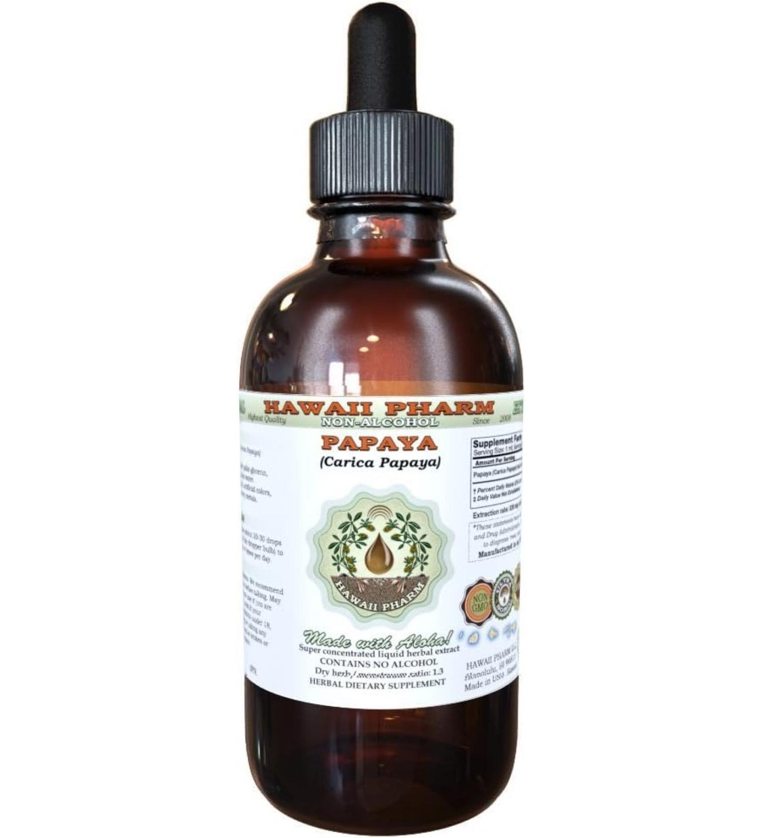 Hawaii Pharm Papaya Alcohol-Free Liquid Extract - 2 Fl. Oz. | Natural Papaya Supplement - Buy Online on GoSupps.com