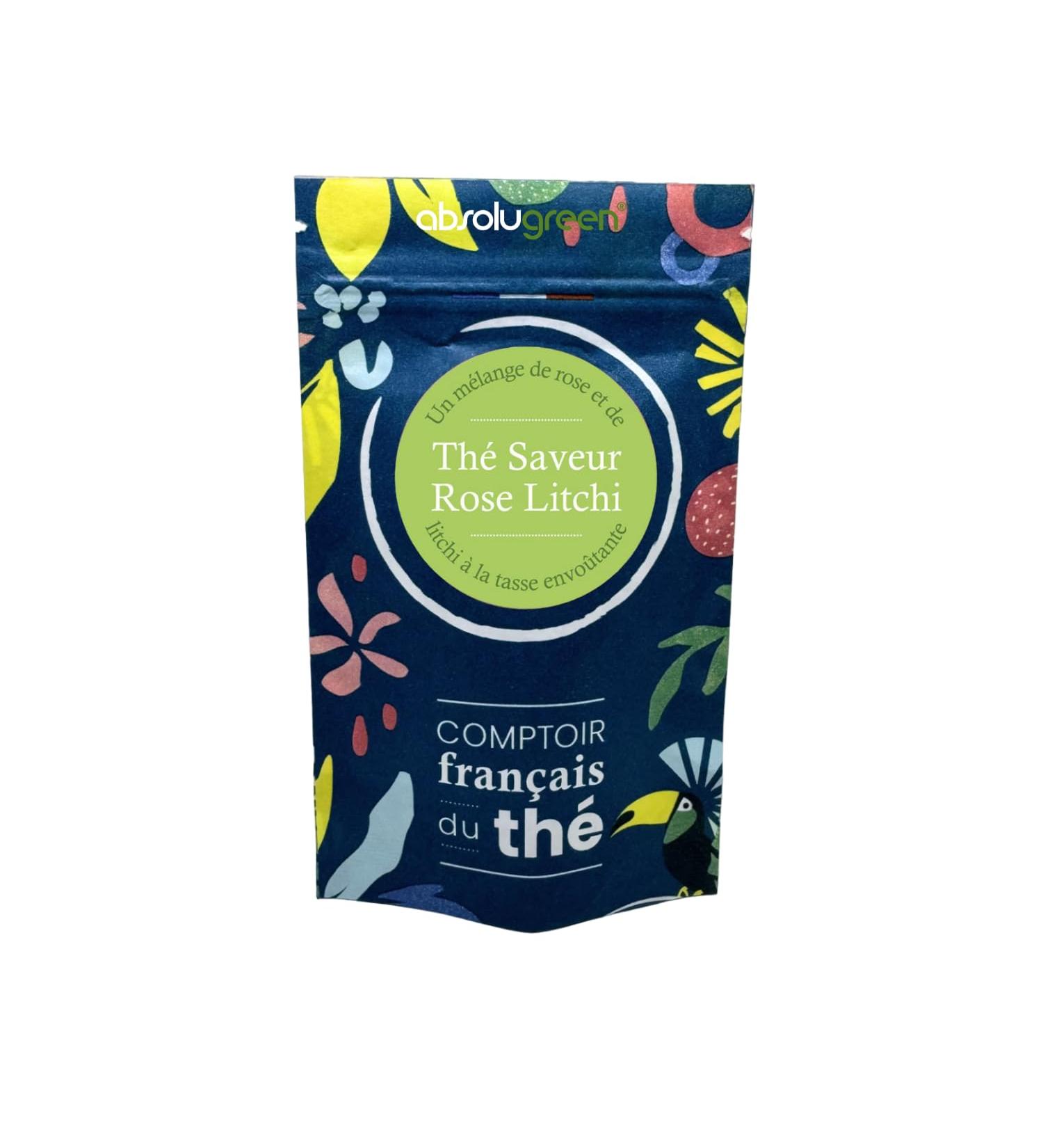 Green Tea Pink Flavor Litchi - Comptoir Fran ais du Th - Pink Green Tea & Lychee - Maison Fran aise - Loose Tea - Buy Online on GoSupps.com