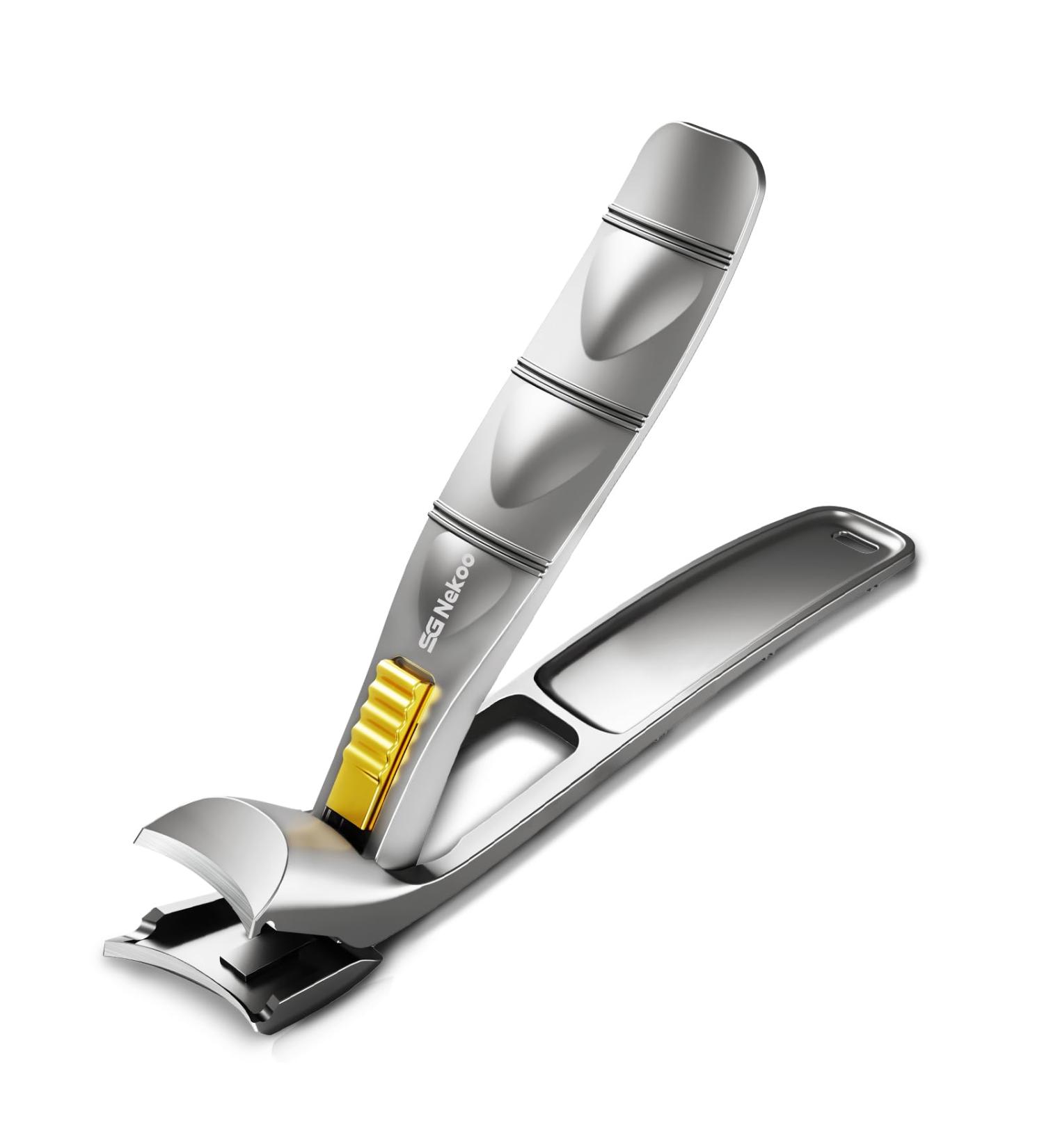 SG Nekoo Angled Head Toenail Clippers for Thick Toenails Sharp Large Nail Clippers with Safety Lock Ergonomic Handle for Seniors Wide Jaw Anti-Splash Nail Cutter for Men Women (Lockable-Silver) Locking-Metal Black - Buy Online on GoSupps.com