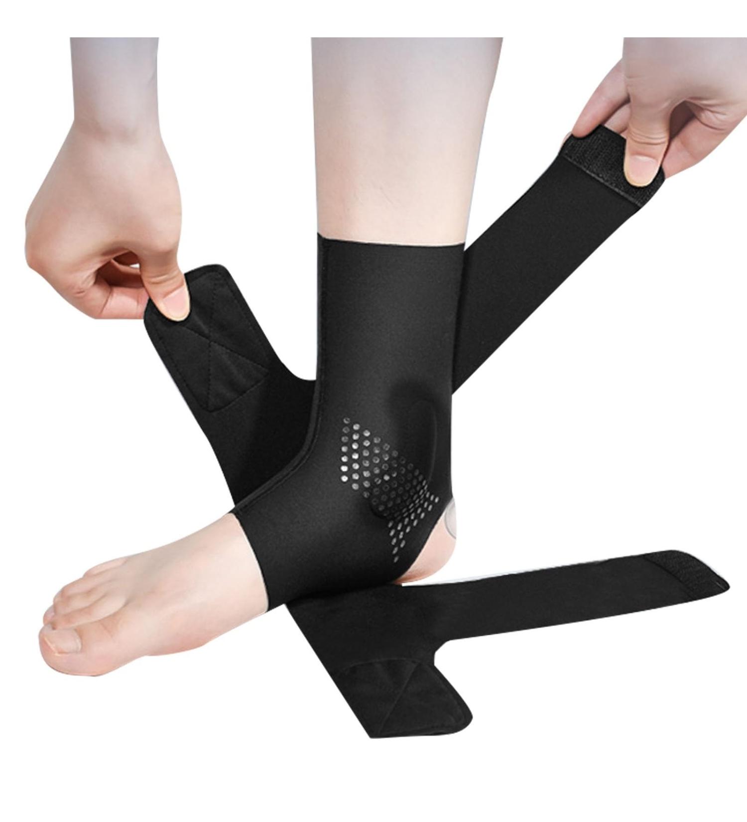 Quick Lace Up Ankle Brace - Adjustable Compression Sleeve for Sprained Ankles Achilles Tendonitis & Plantar Fasciitis Relief - Ultra Support for Basketball (Large - Buy Online on GoSupps.com